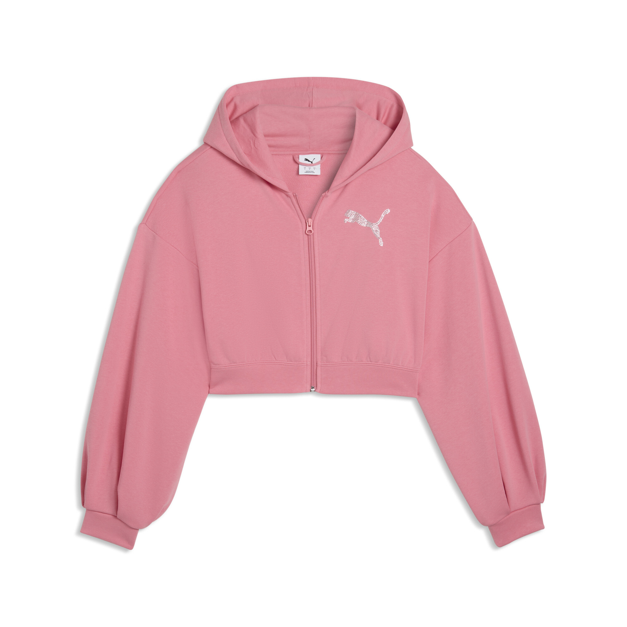PUMA Essentials Graphics Bedazzled hoodie met rits voor Dames, Roze, Maat L thumbnail 3