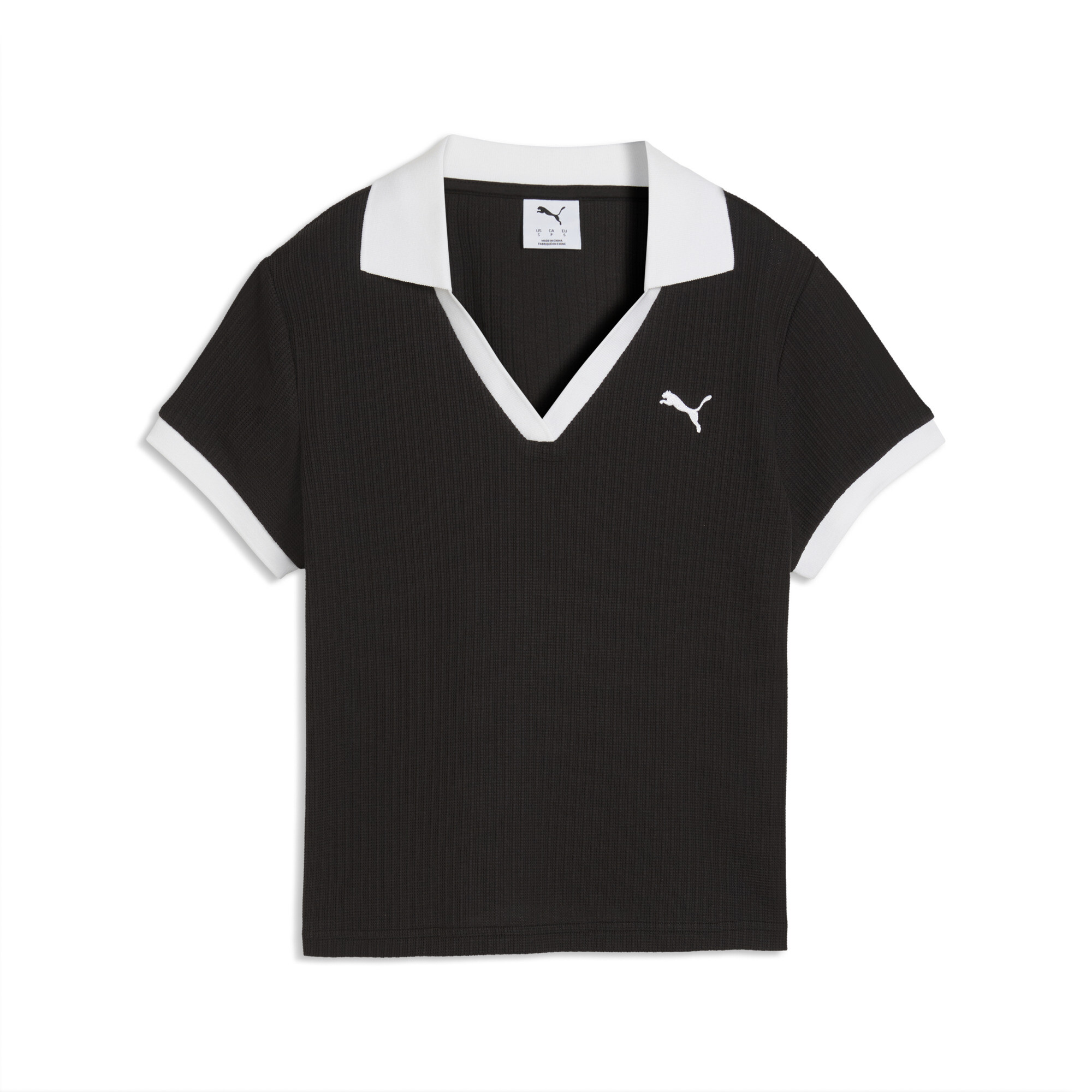 PUMA Wardrobe Essentials polo voor Dames, Zwart, Maat S