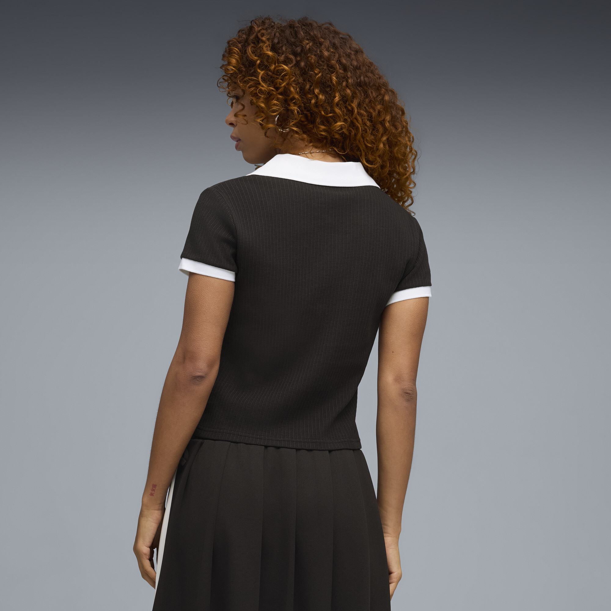 PUMA Wardrobe Essentials polo voor Dames, Zwart, Maat S thumbnail 3