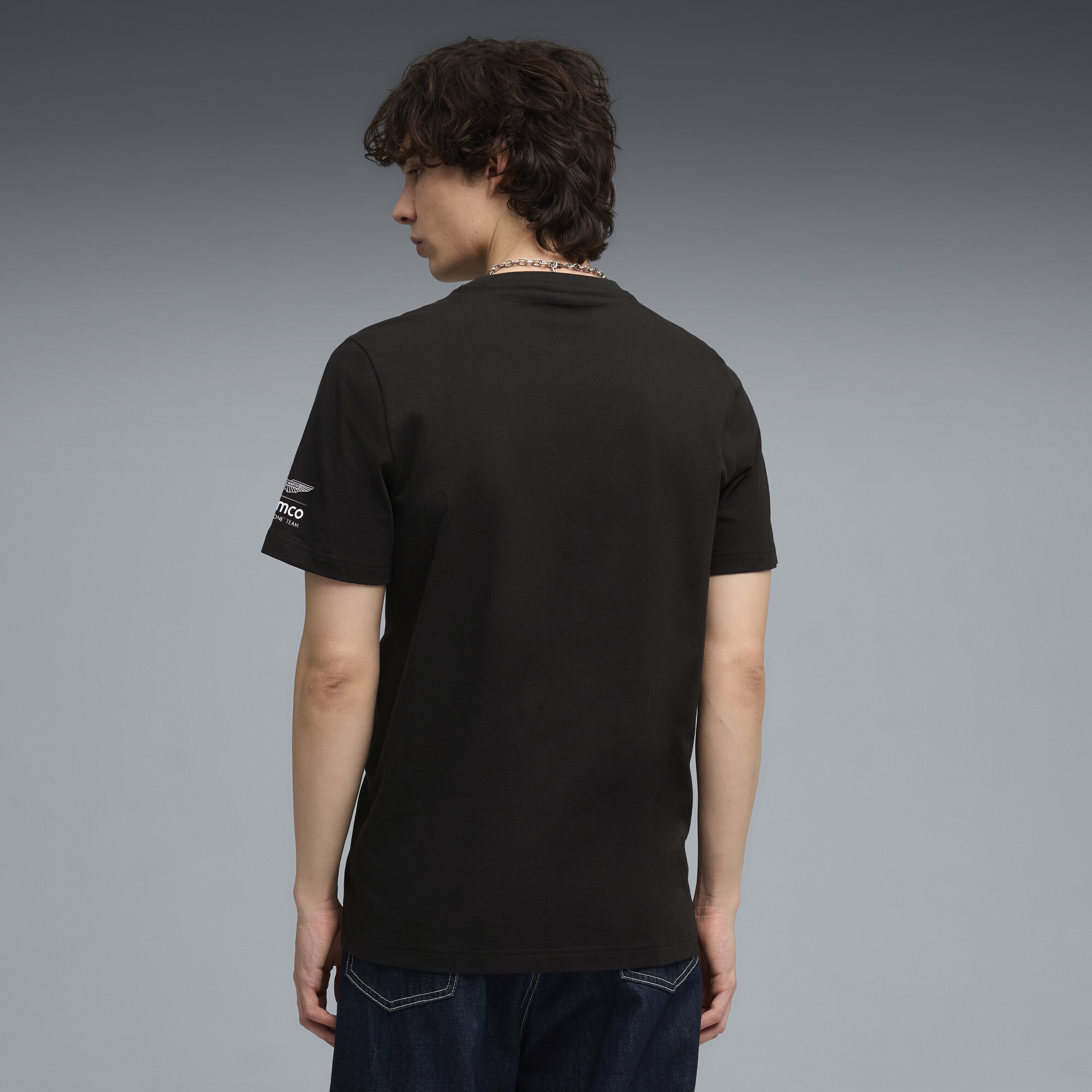 PUMA x ASTON MARTIN ARAMCO F1® TEAM Essentials T-shirt voor Heren, Zwart, Maat S thumbnail 3