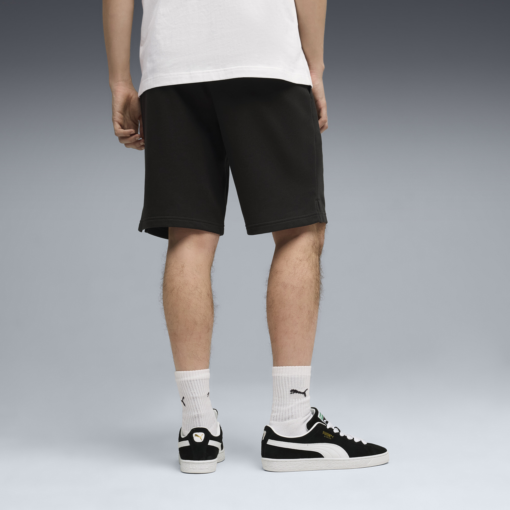 PUMA x ASTON MARTIN ARAMCO F1® TEAM Essentials short voor Heren, Zwart, Maat XL thumbnail 3