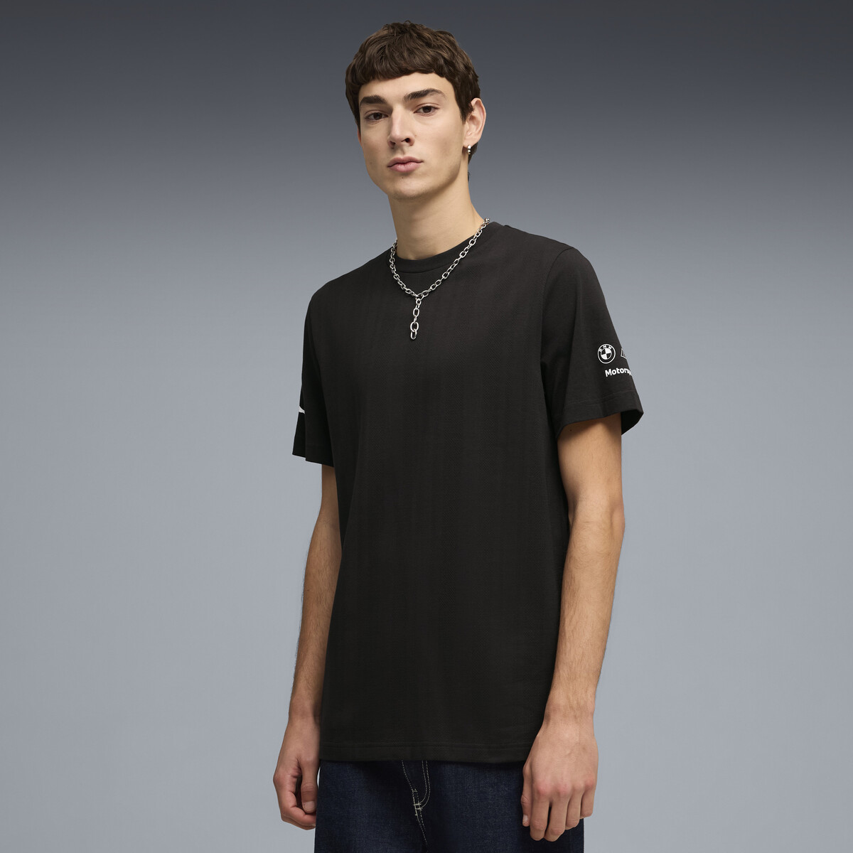 BMW M MOTORSPORT Jacquard T-Shirt Men in Black by PUMA, Small