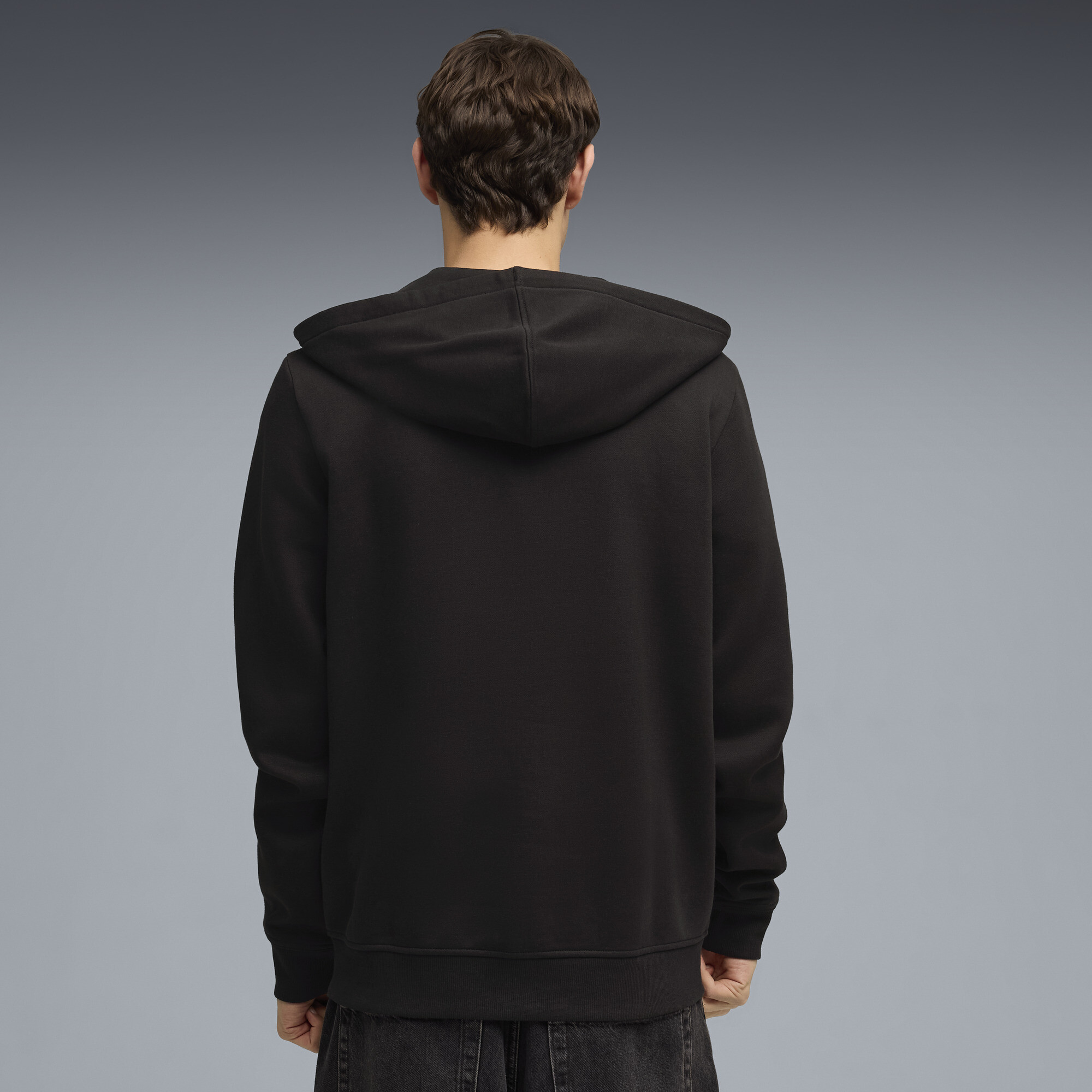 PUMA BMW M MOTORSPORT Essentials fleece trainingsjack voor Heren, Zwart thumbnail 3