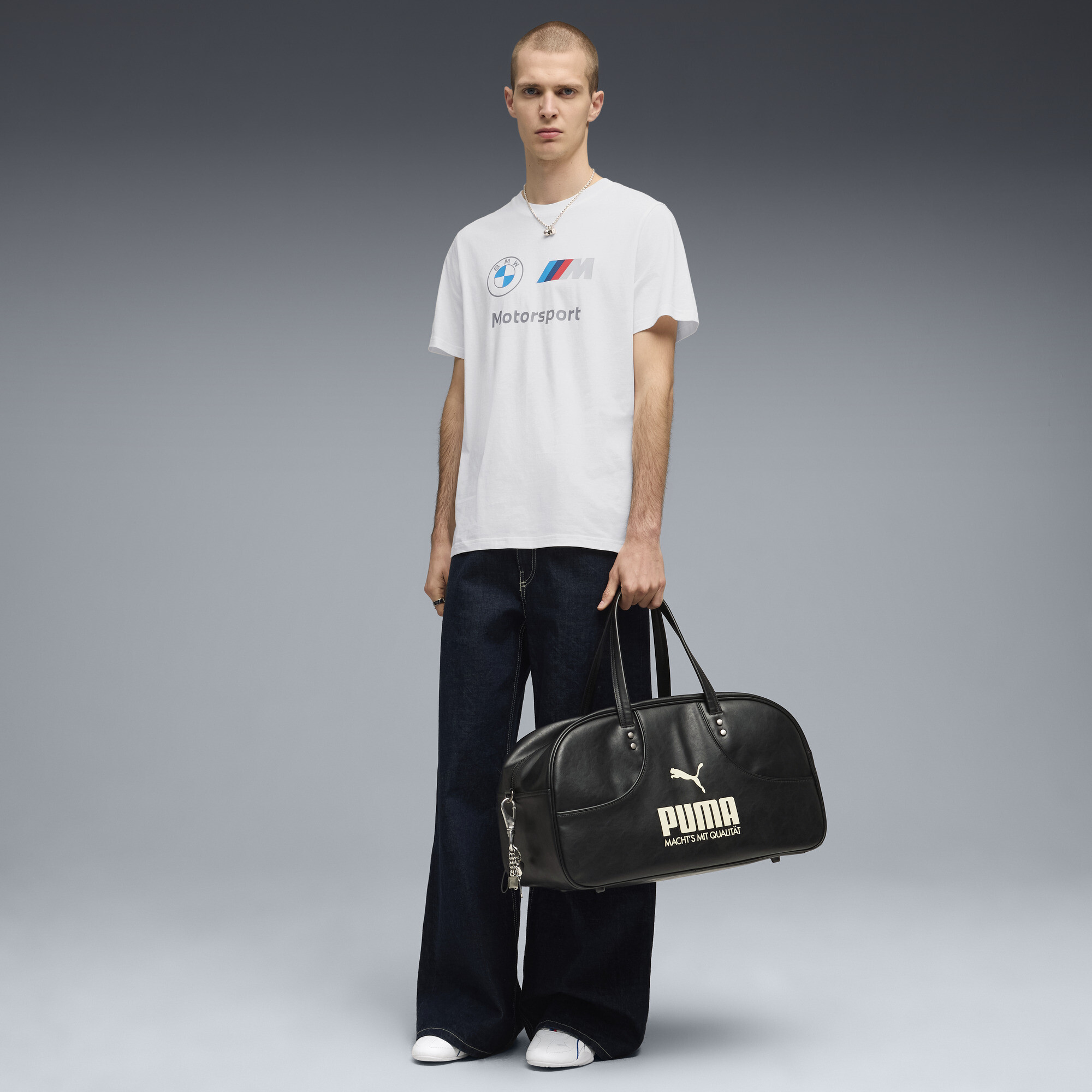 PUMA BMW M MOTORSPORT Essentials+ T-shirt voor Heren, Wit, Maat XXL thumbnail 2