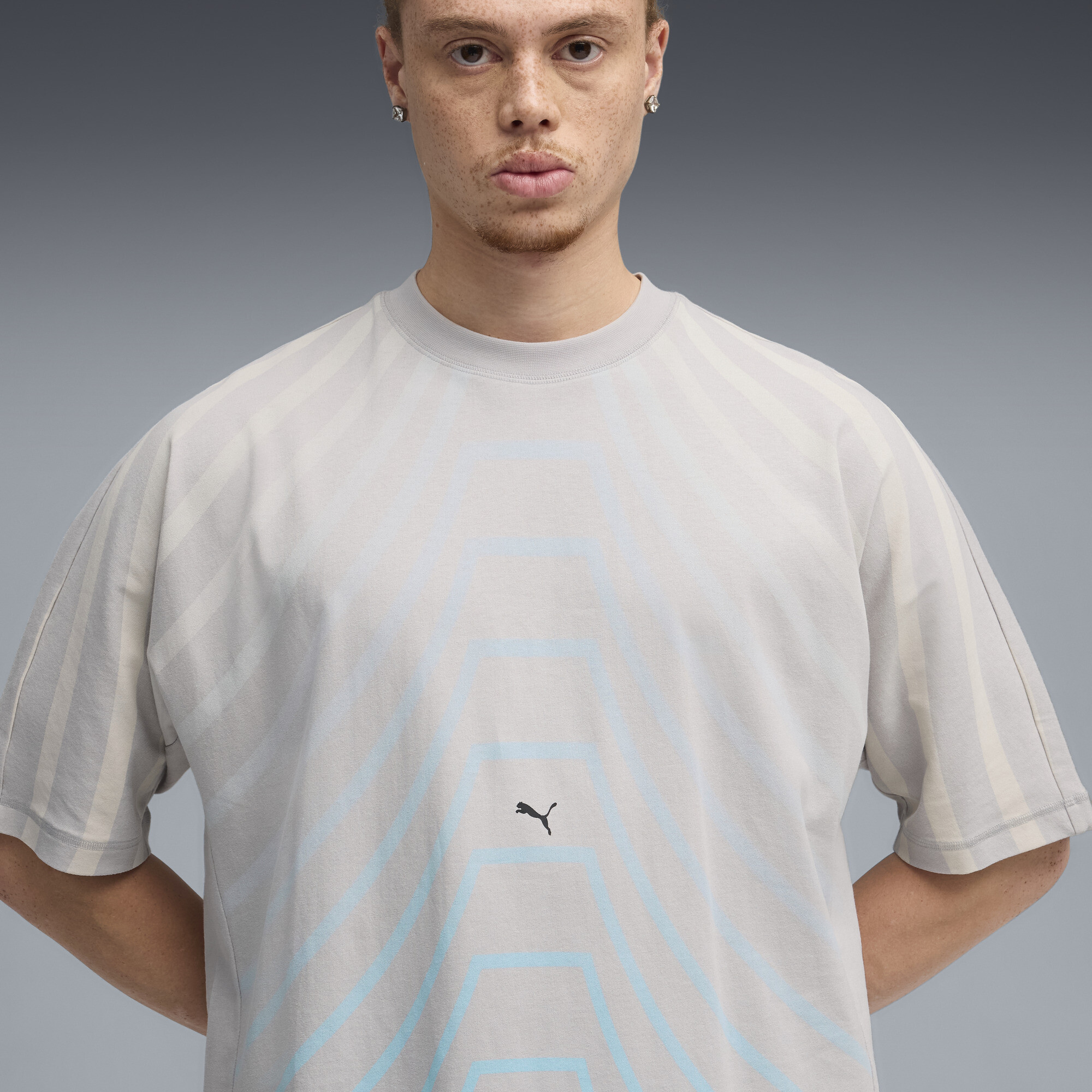 PUMA CLRT grafisch uniseks T-shirt, Grijs, Maat S thumbnail 4