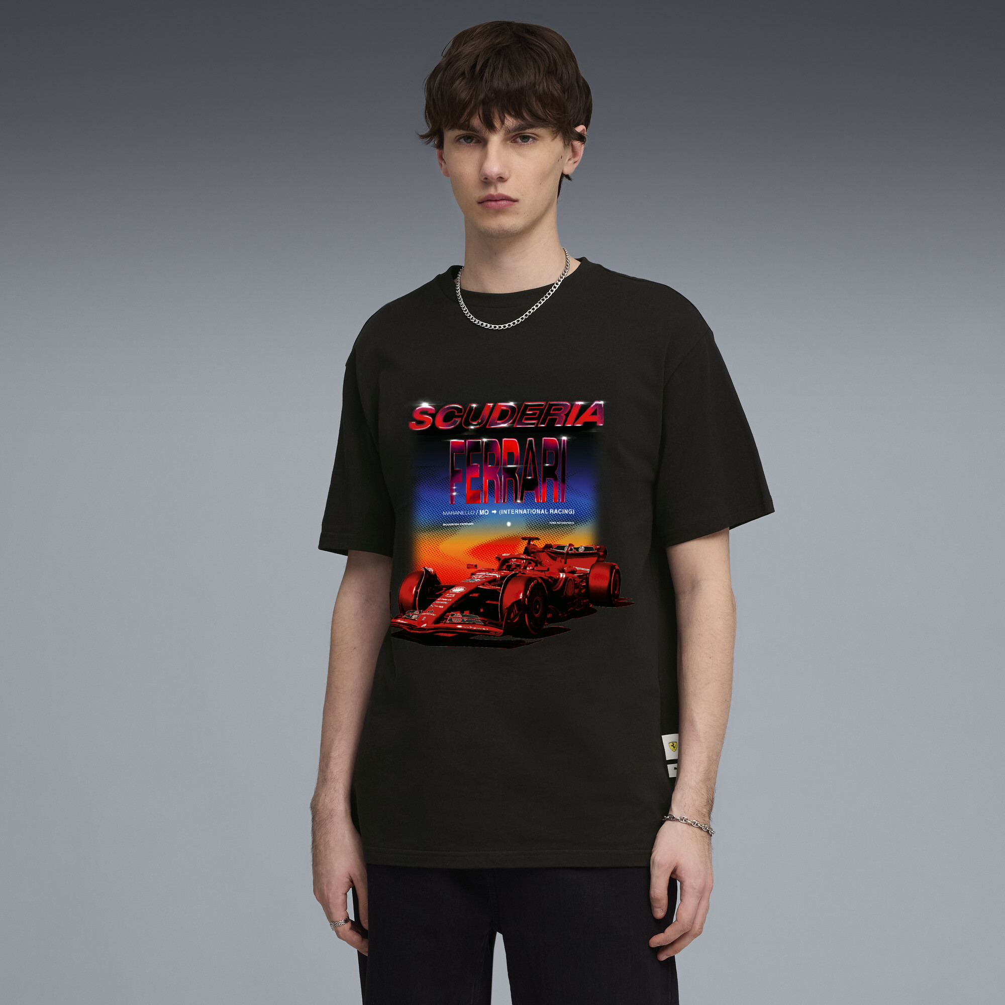 PUMA Scuderia Ferrari Tribes relaxed T-shirt voor Heren, Zwart, Maat XL thumbnail 4