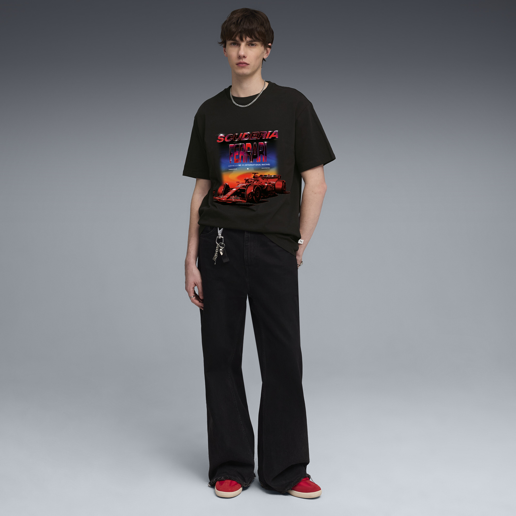 PUMA Scuderia Ferrari Tribes relaxed T-shirt voor Heren, Zwart, Maat XL thumbnail 2