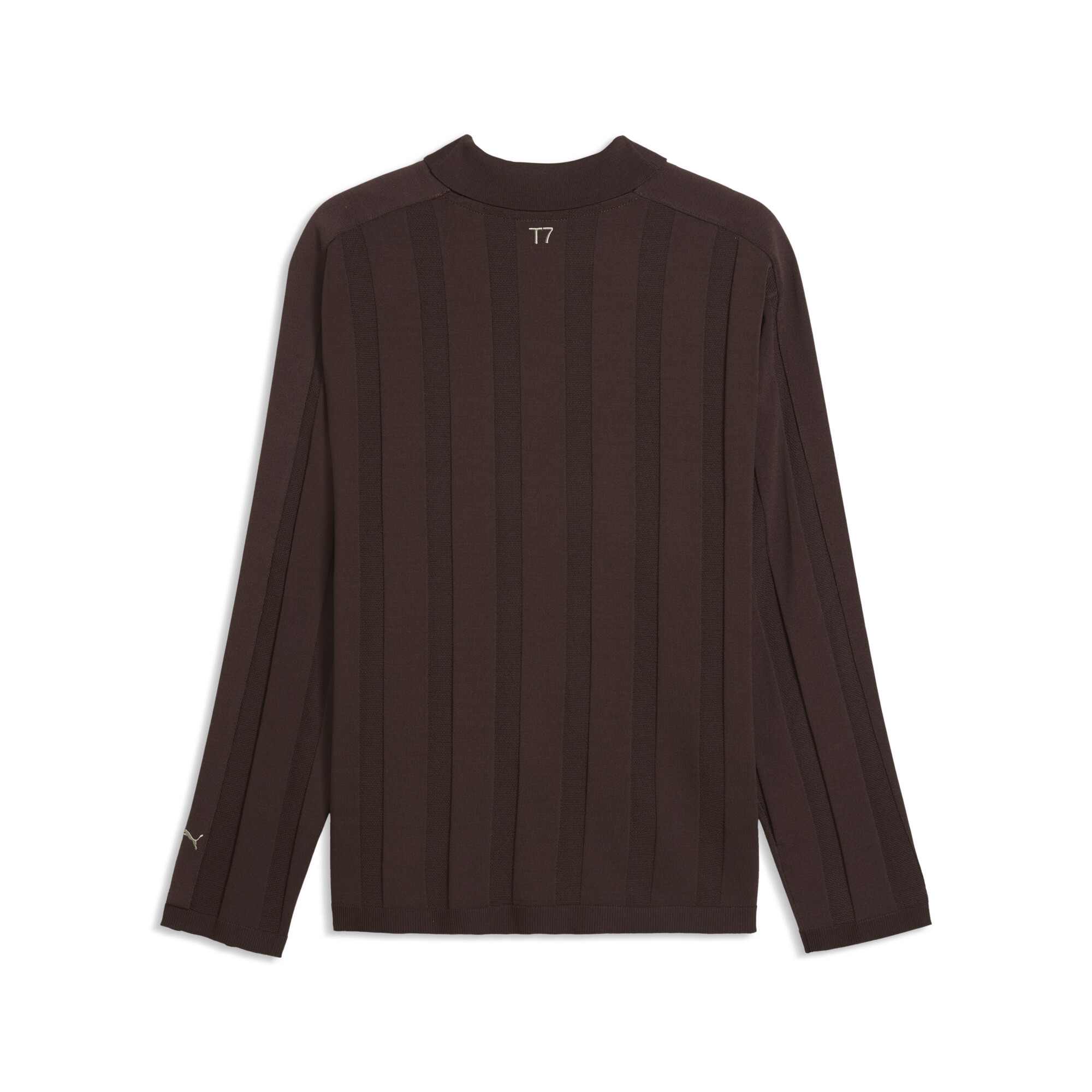 PUMA T7 polo met lange mouw voor Heren, Bruin, Maat S thumbnail 2