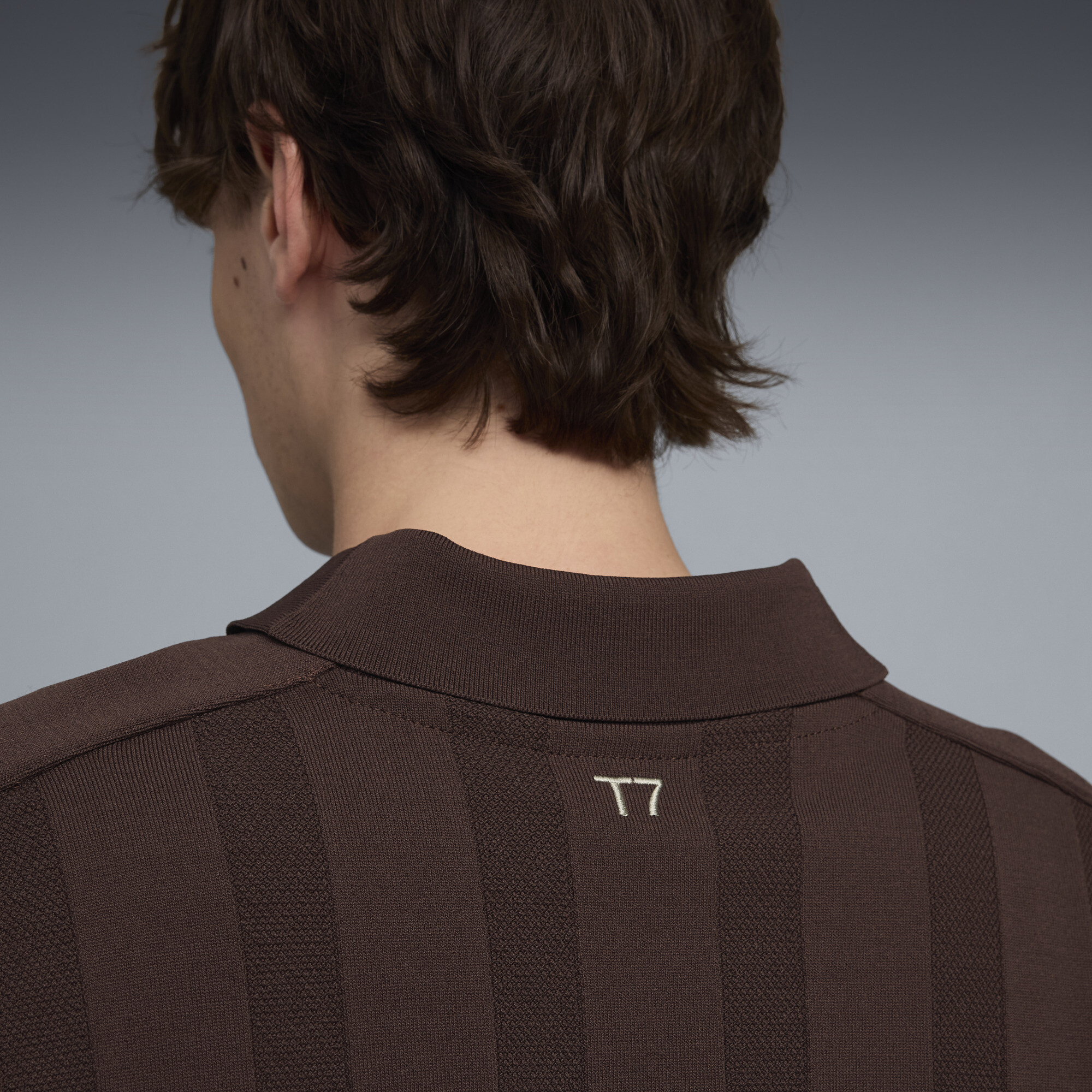 PUMA T7 polo met lange mouw voor Heren, Bruin, Maat S thumbnail 7