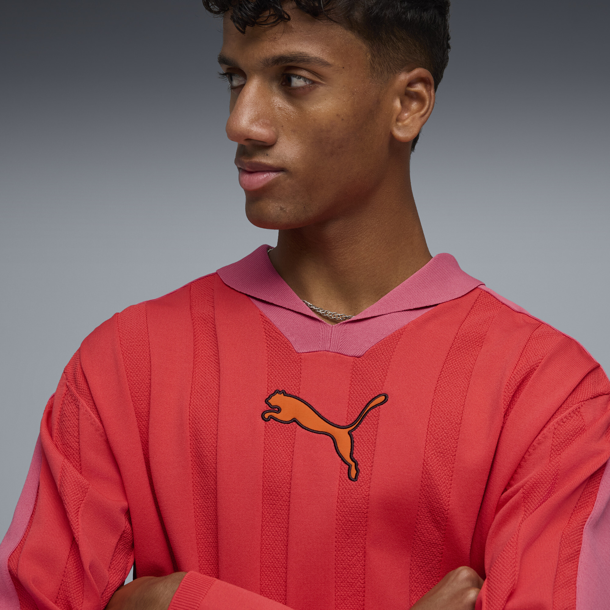 PUMA T7 polo met lange mouw voor Heren, Rood, Maat XS thumbnail 7