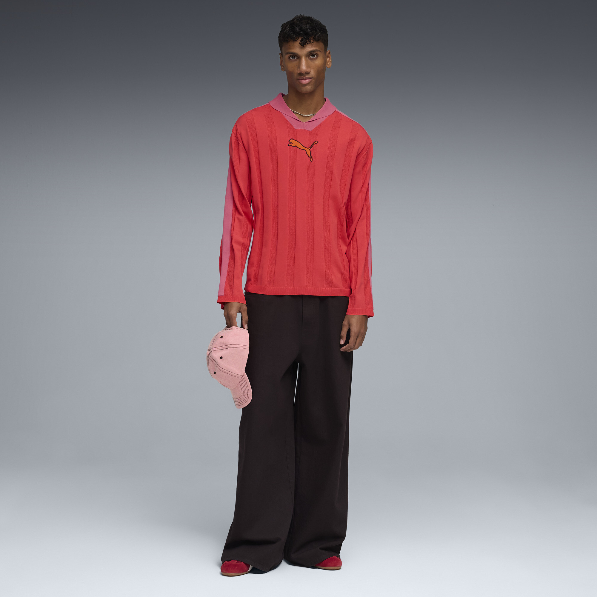 PUMA T7 polo met lange mouw voor Heren, Rood, Maat XS thumbnail 6