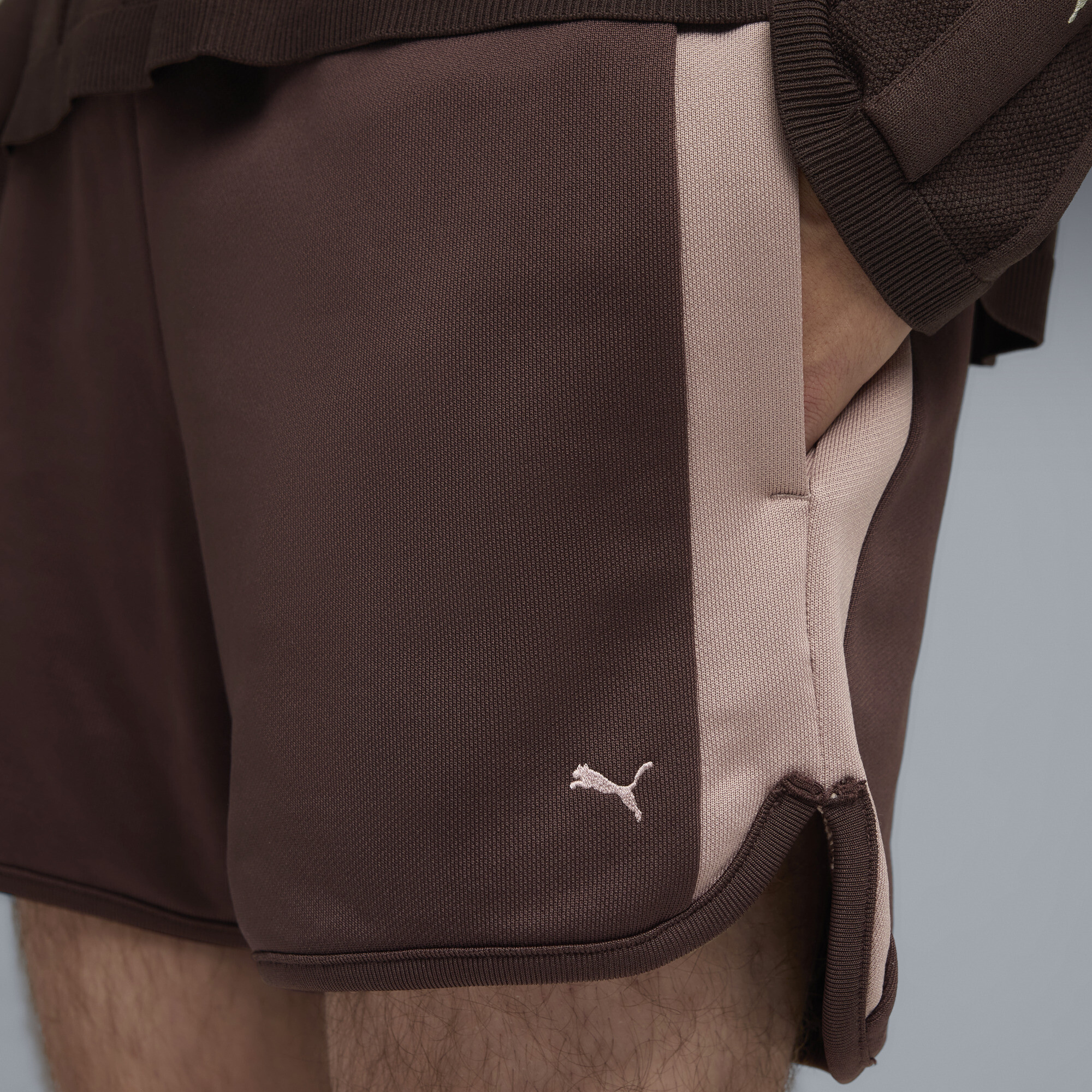PUMA T7 gebreide short voor Heren, Bruin, Maat XL thumbnail 4