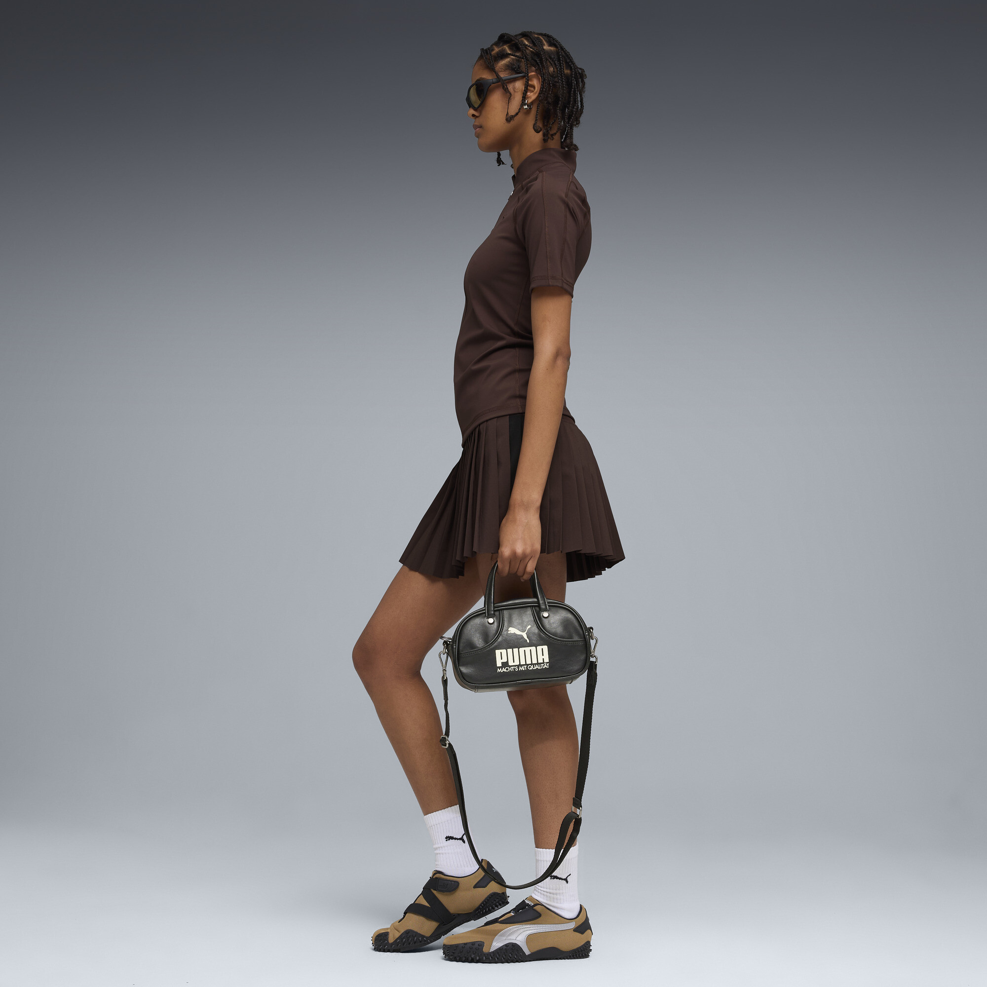 PUMA T7 rok voor Dames, Bruin, Maat S thumbnail 6