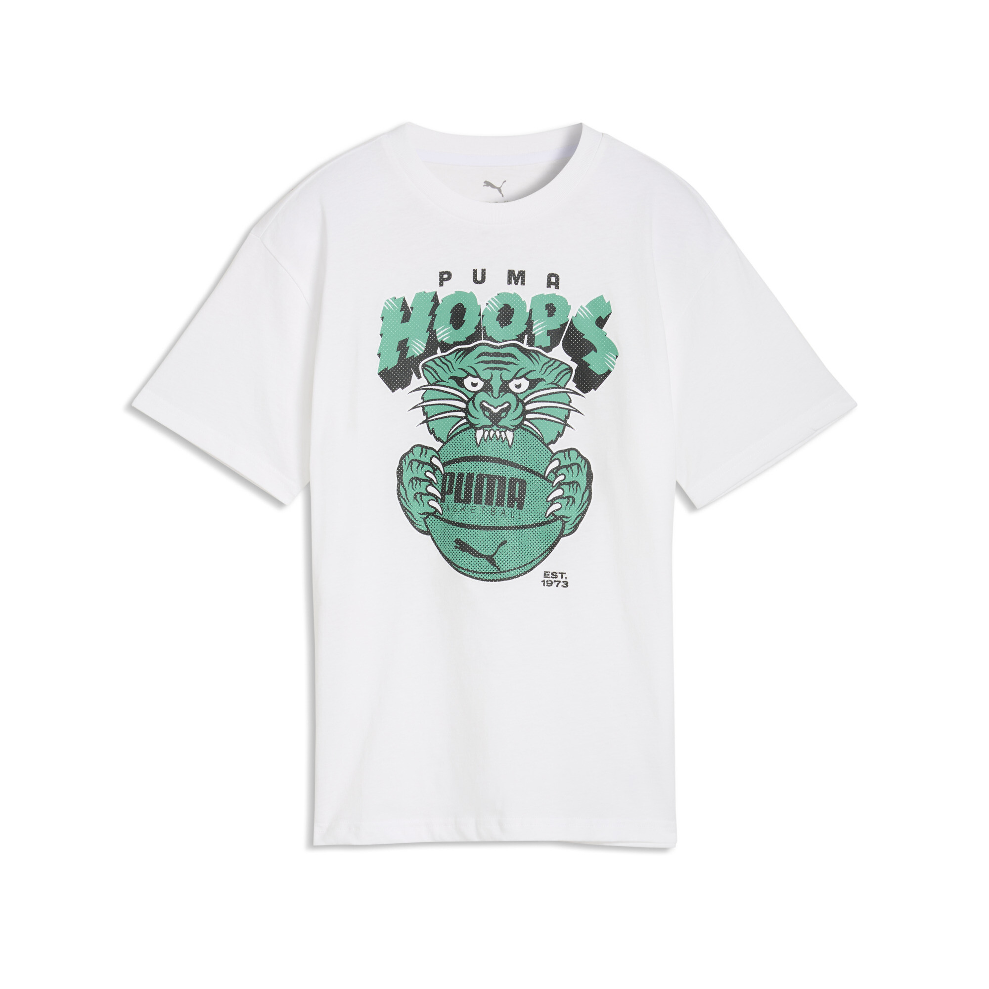 PUMA Flagrant Foul relaxed basketbal-T-shirt voor Heren, Wit, Maat 11-12Y