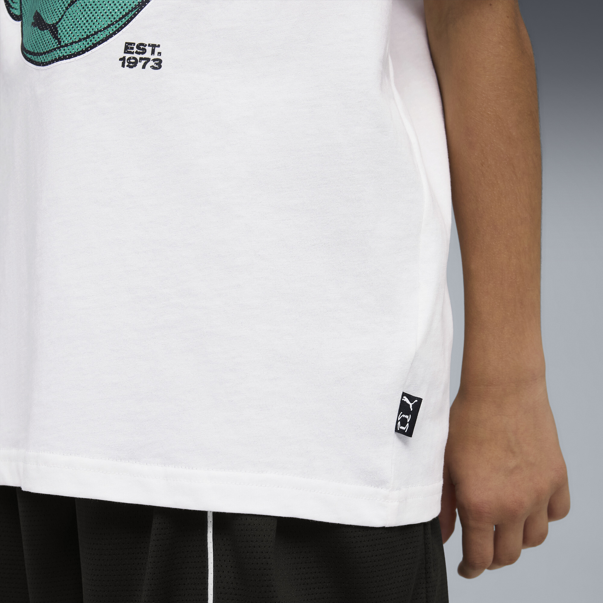 PUMA Flagrant Foul relaxed basketbal-T-shirt voor Heren, Wit, Maat 11-12Y thumbnail 2