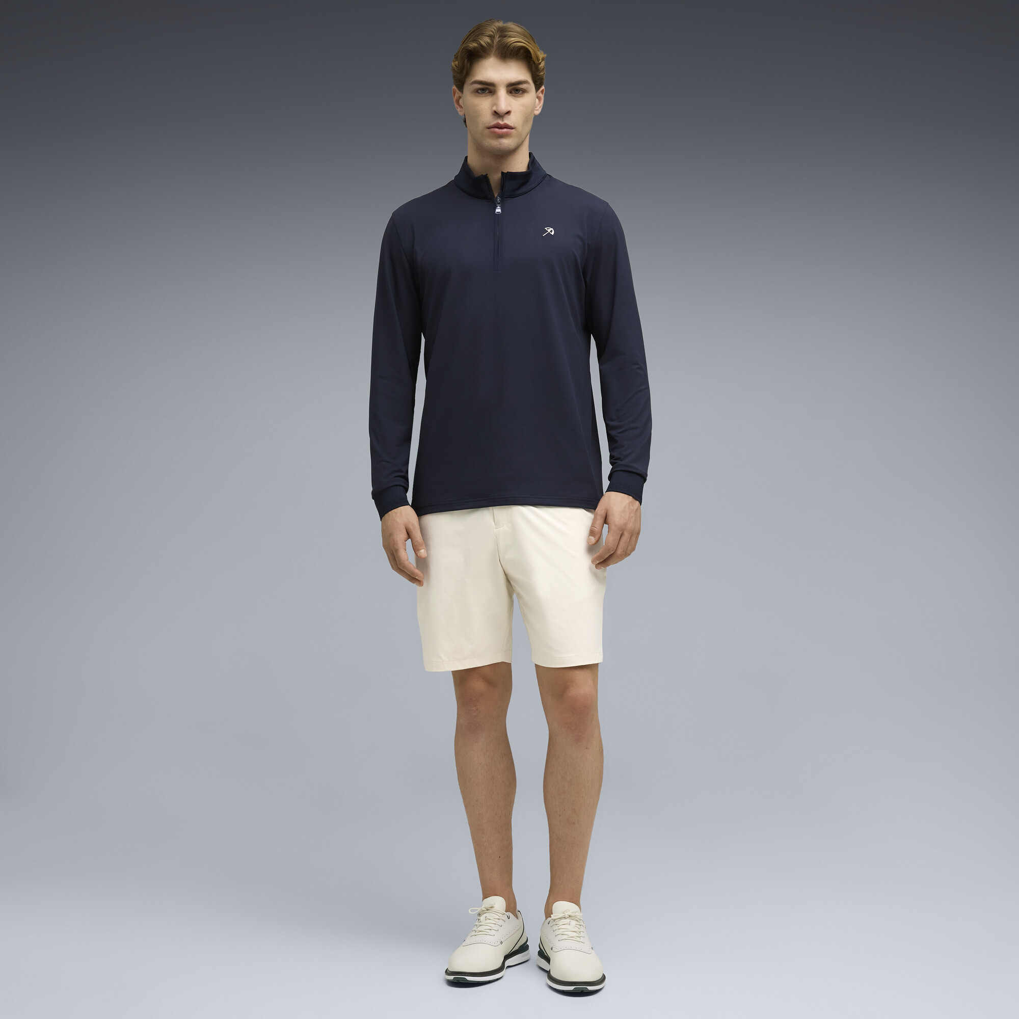 PUMA x ARNOLD PALMER CLOUDSPUN golfjack met kwartrits voor Heren, Blauw, Maat S thumbnail 3