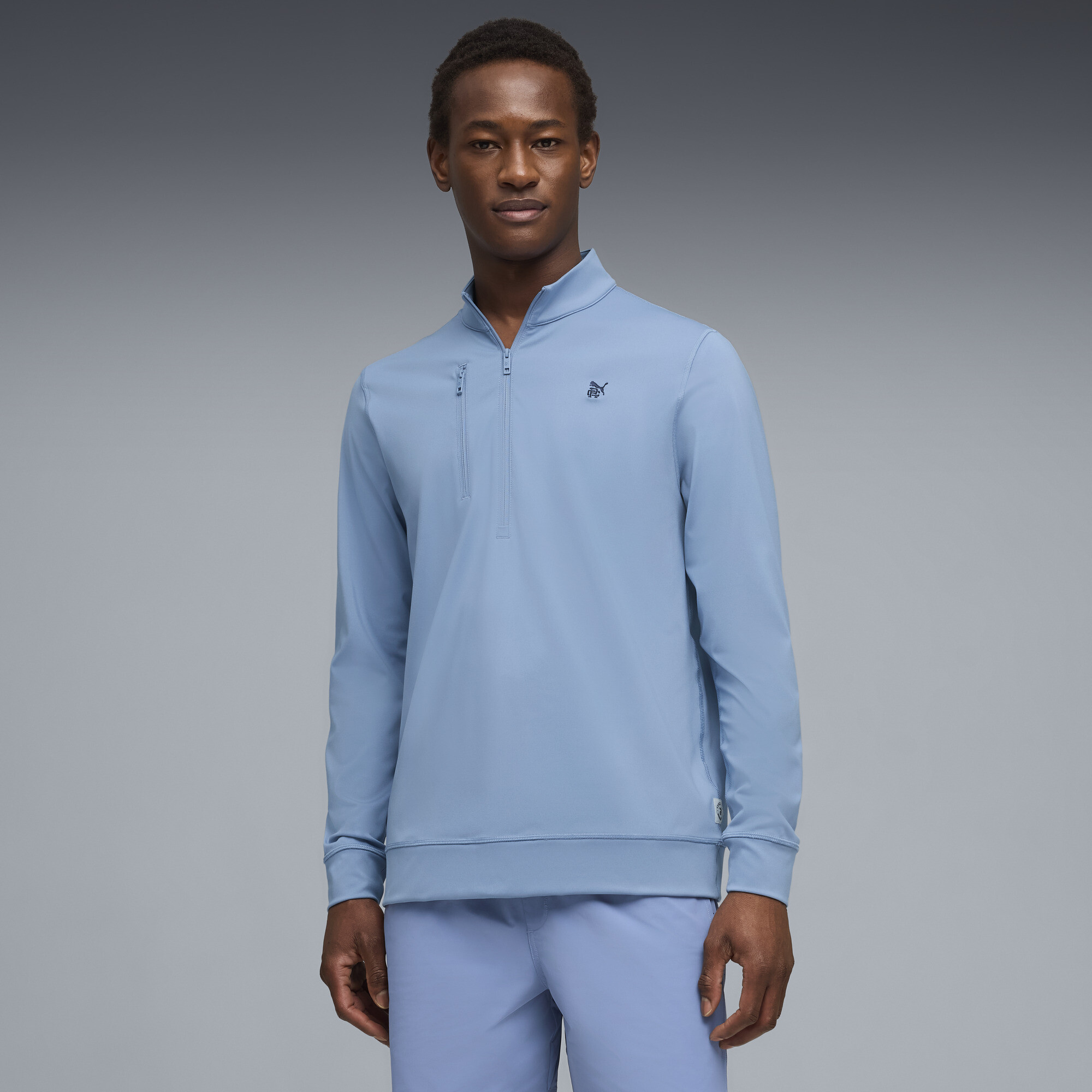 PUMA x REIGNING CHAMP golfjack met kwartrits voor Heren, Blauw, Maat 4XL thumbnail 4