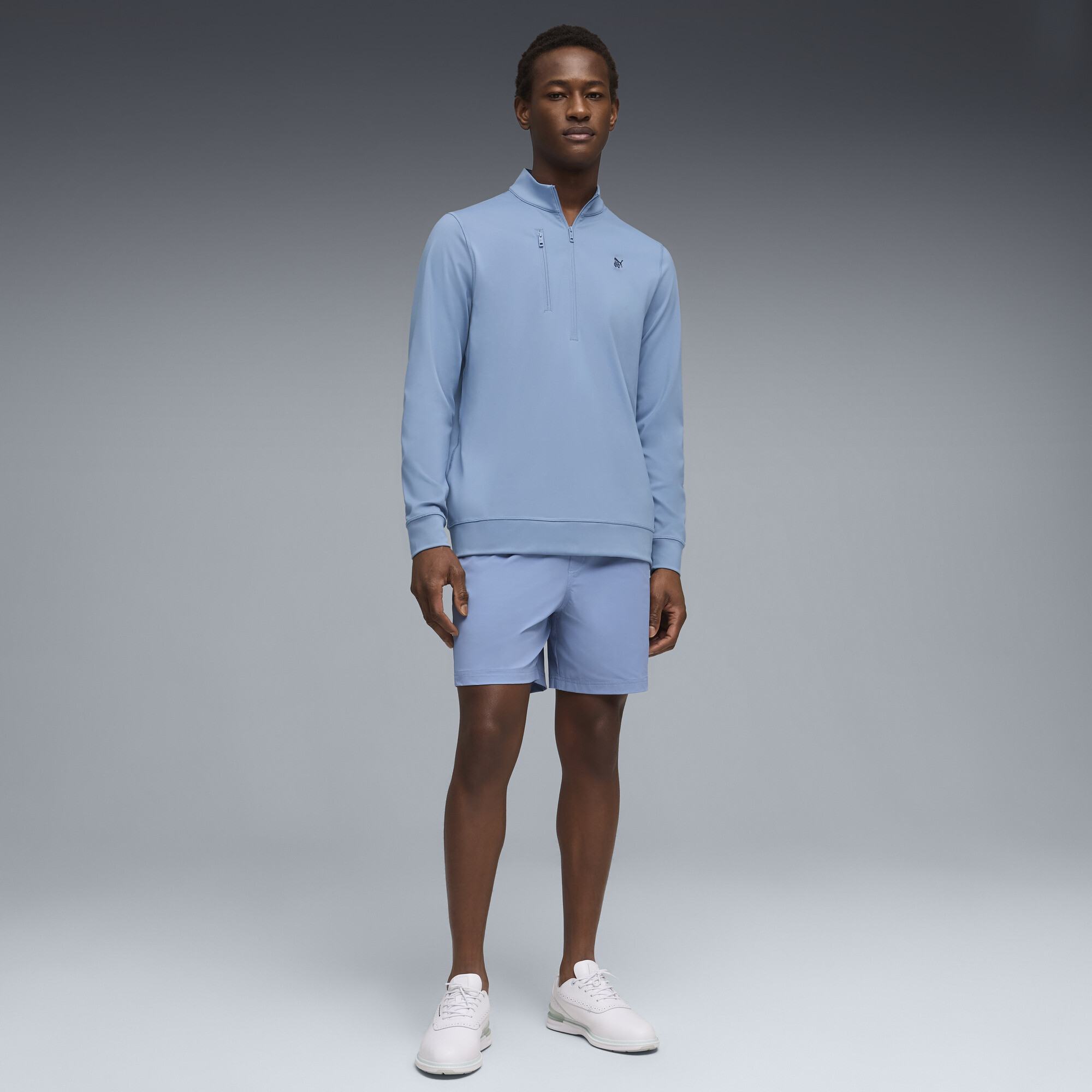 PUMA x REIGNING CHAMP golfjack met kwartrits voor Heren, Blauw, Maat 4XL thumbnail 2