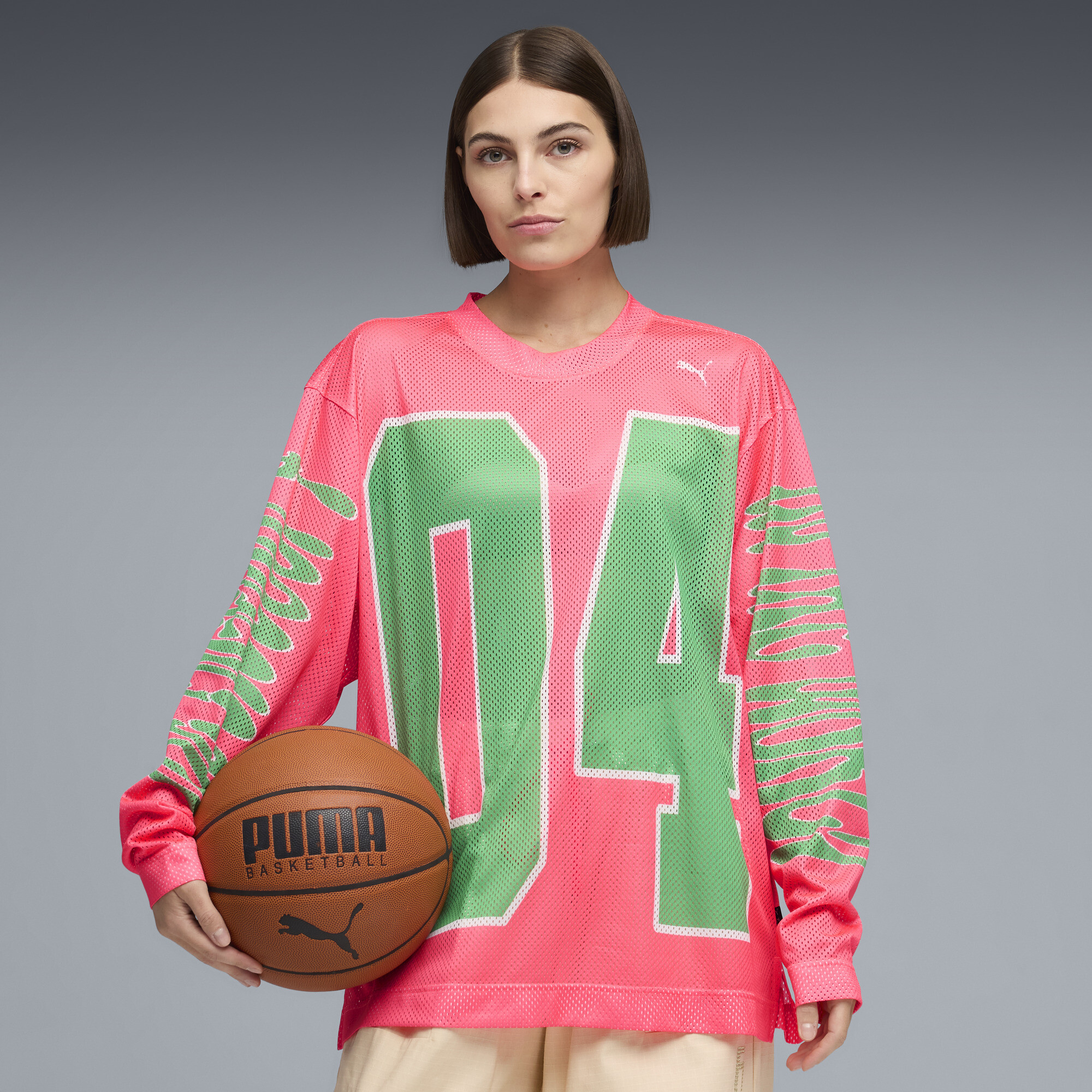 PUMA Flau'jae oversized shirt met lange mouwen voor Dames, Roze, Maat L thumbnail 6