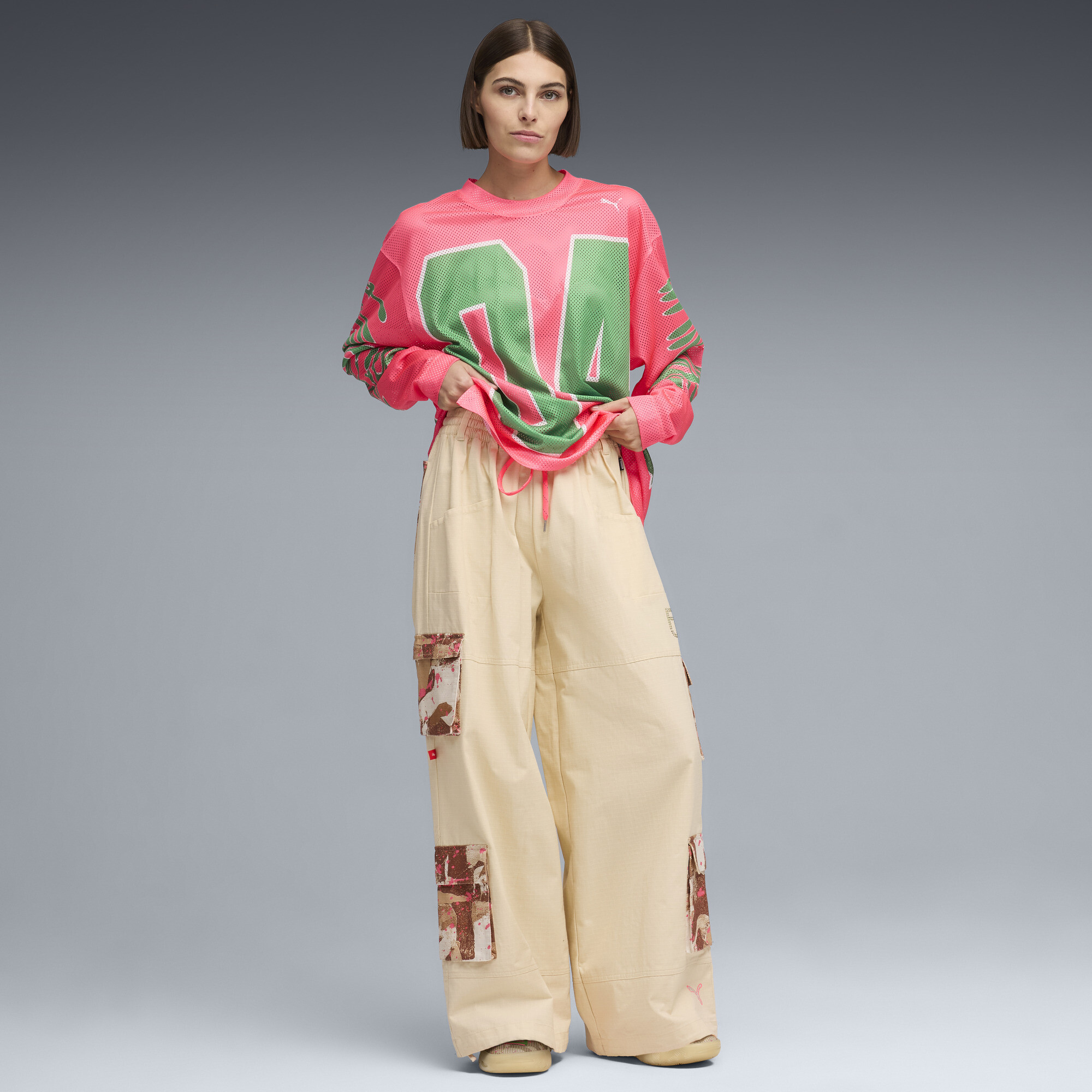 PUMA Flau'jae oversized shirt met lange mouwen voor Dames, Roze, Maat L thumbnail 4