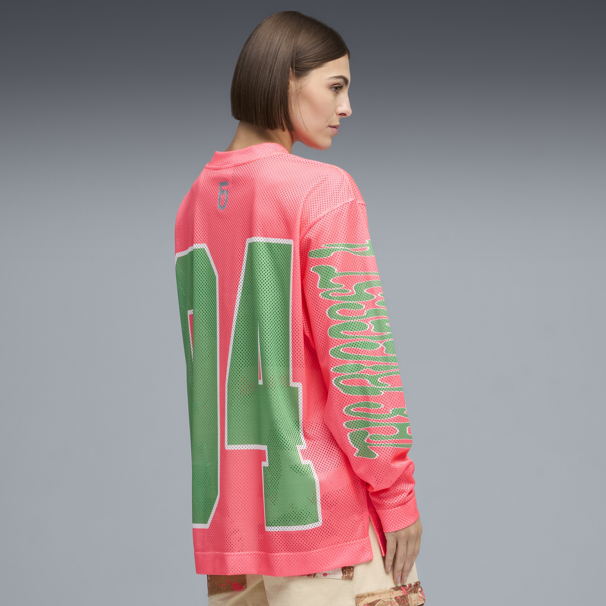 PUMA Flau'jae oversized shirt met lange mouwen voor Dames, Roze, Maat L thumbnail 3