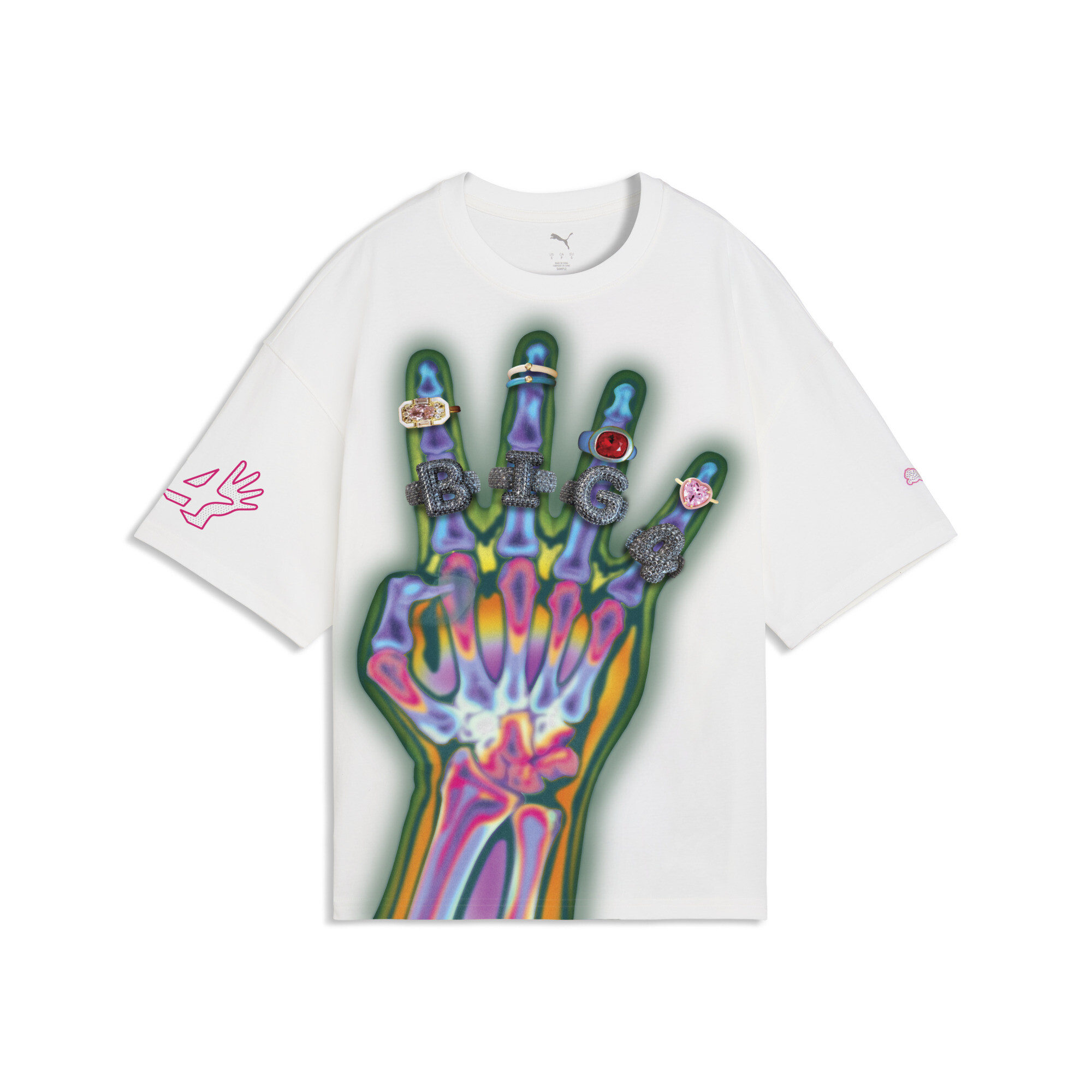 PUMA Flau'jae T-shirt met print, Wit, Maat XXL