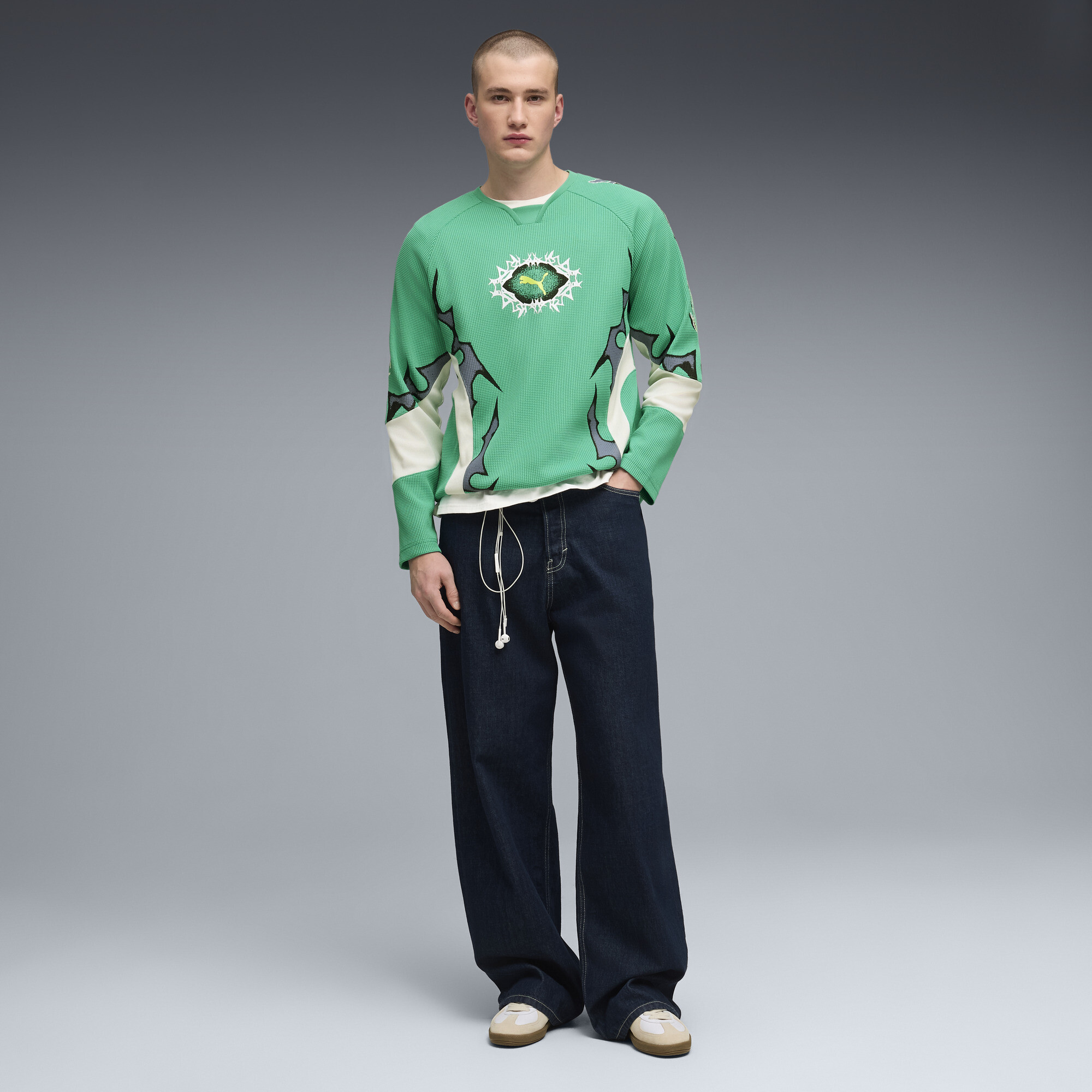 PUMATECH-X Waffle top met lange mouwen voor Heren, Groen, Maat XL thumbnail 4