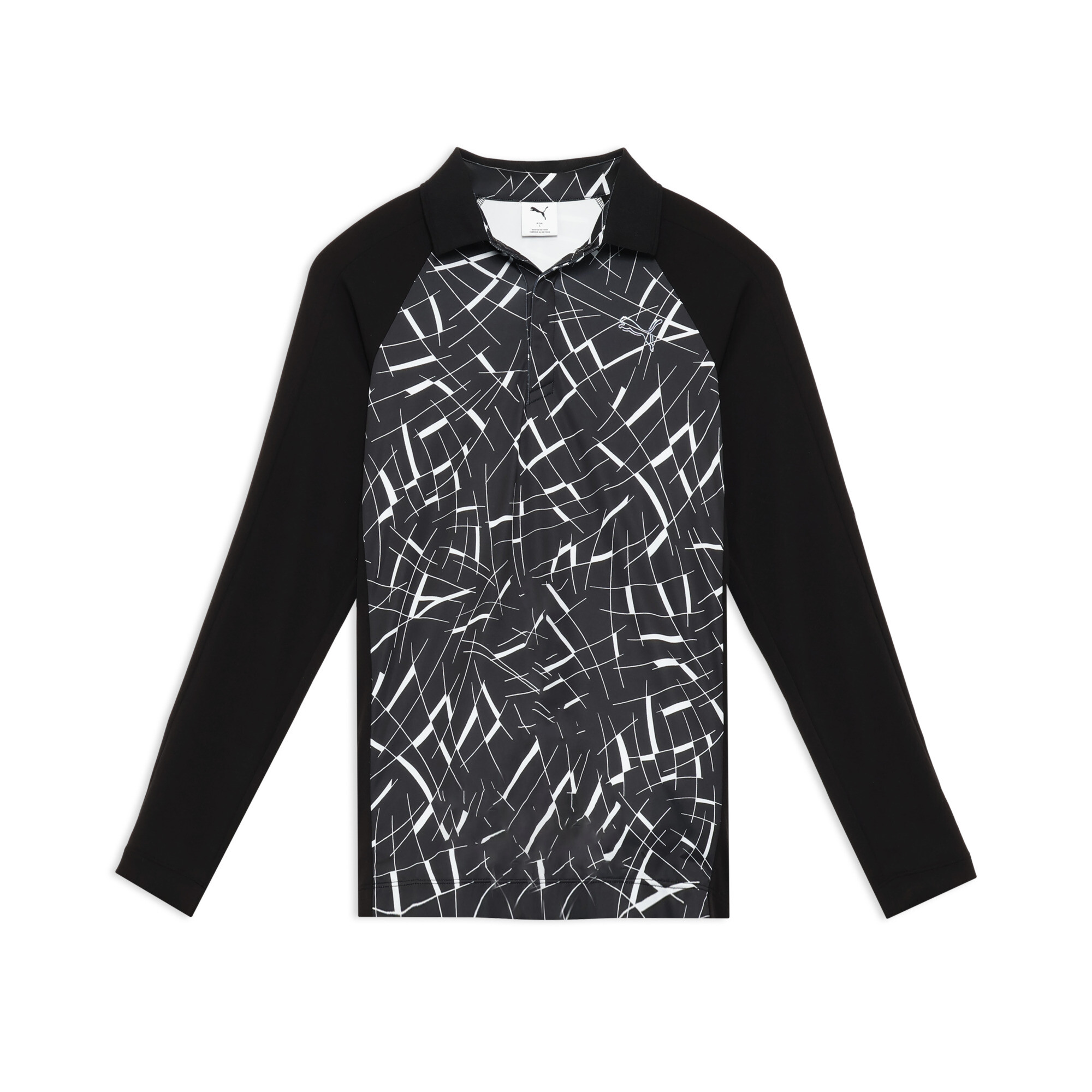 メンズ ゴルフ シャドウキャット グラフィック 長袖 ポロシャツ