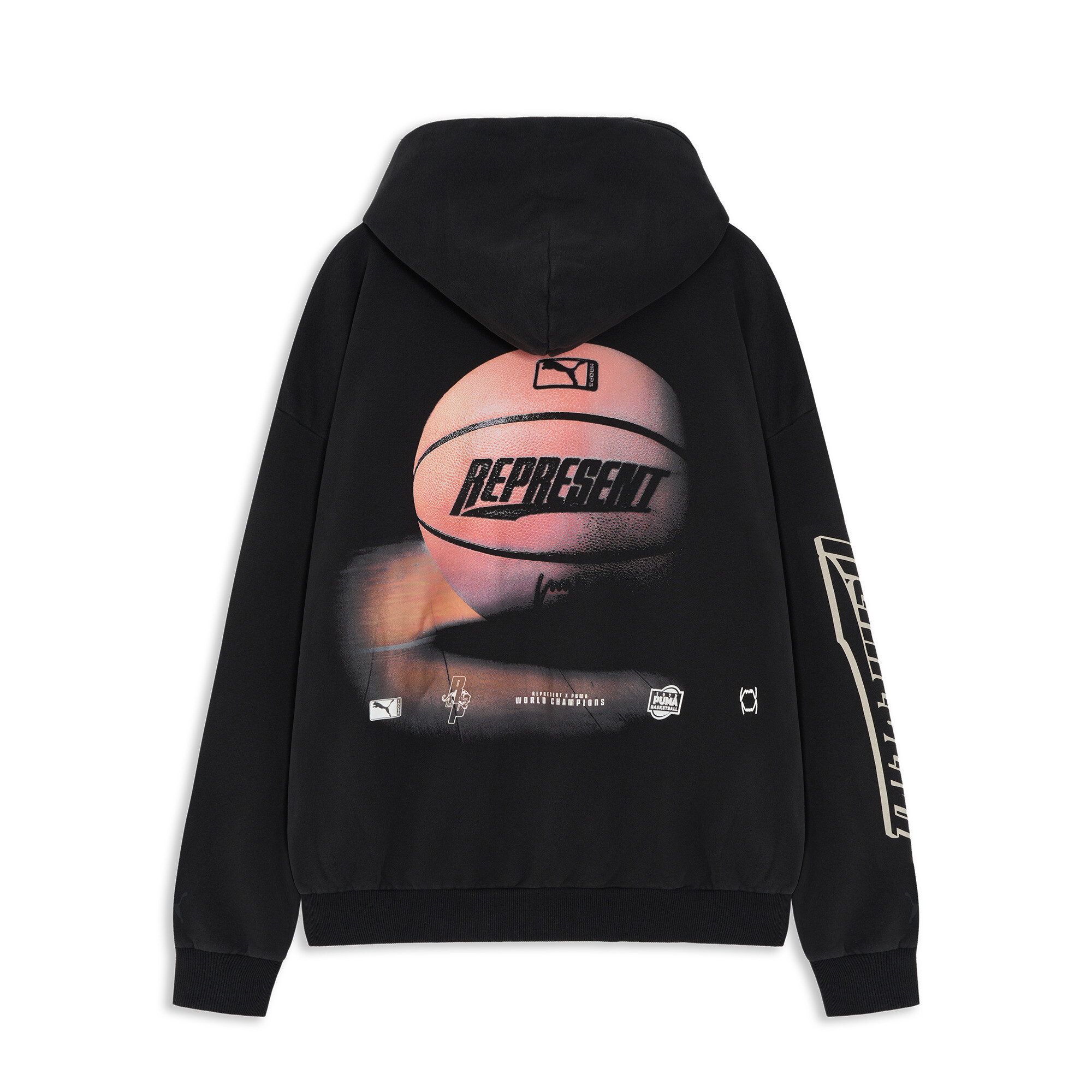 PUMA x REPRESENT oversized hoodie voor Heren, Zwart, Maat XS thumbnail 7