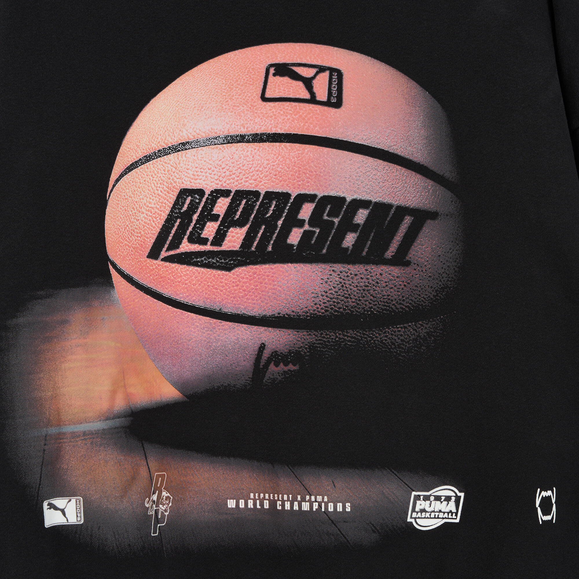 PUMA x REPRESENT oversized hoodie voor Heren, Zwart, Maat XS thumbnail 3