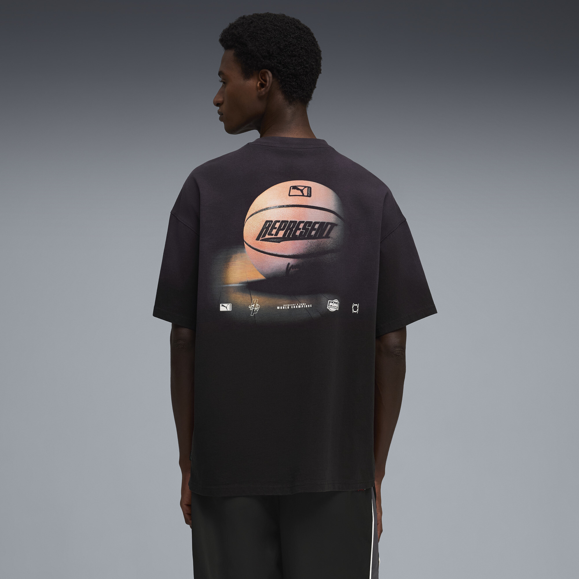 PUMA x REPRESENT oversized T-shirt voor Heren, Zwart, Maat 4XL thumbnail 5