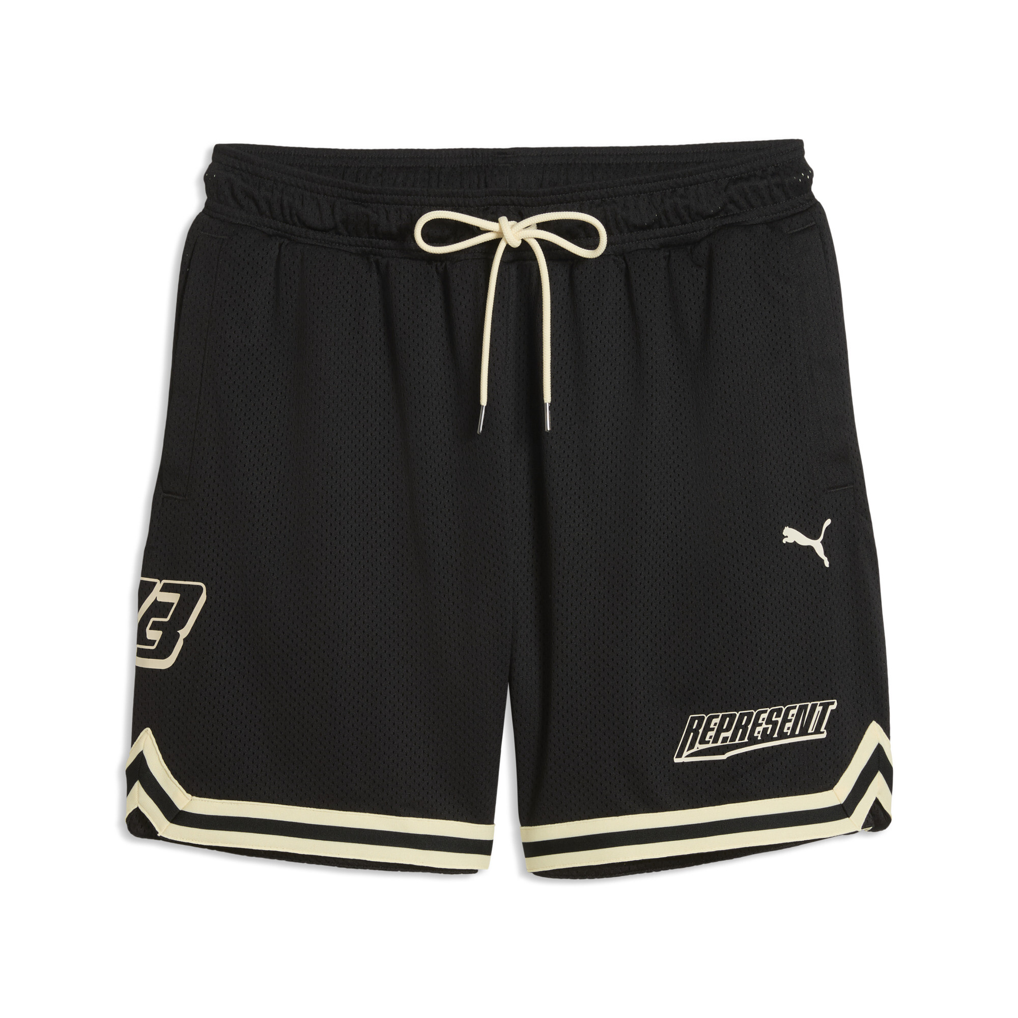 PUMA x REPRESENT oversized short voor Heren, Zwart, Maat XS thumbnail 3