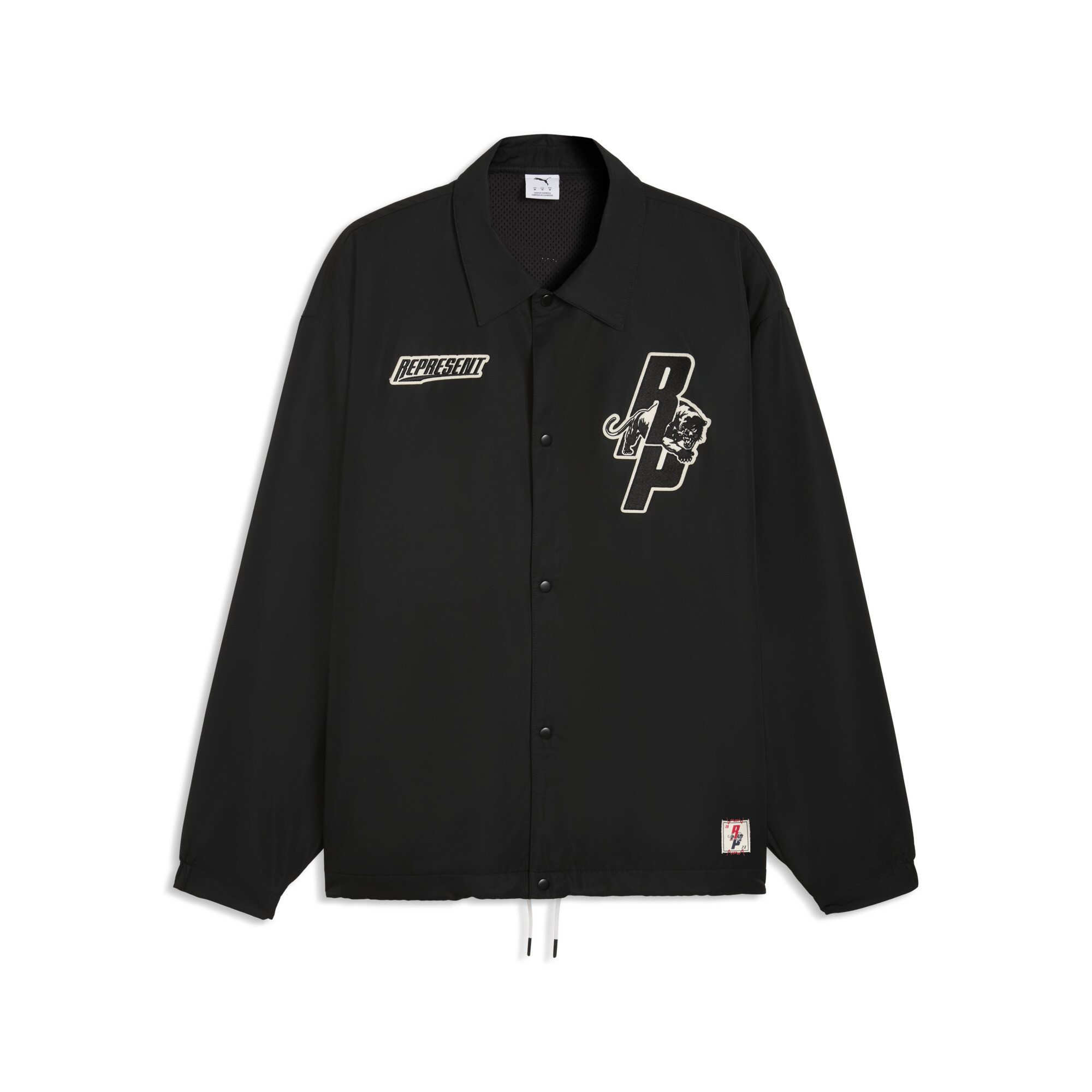 PUMA x REPRESENT Coaches jack voor Heren, Zwart, Maat M thumbnail 3