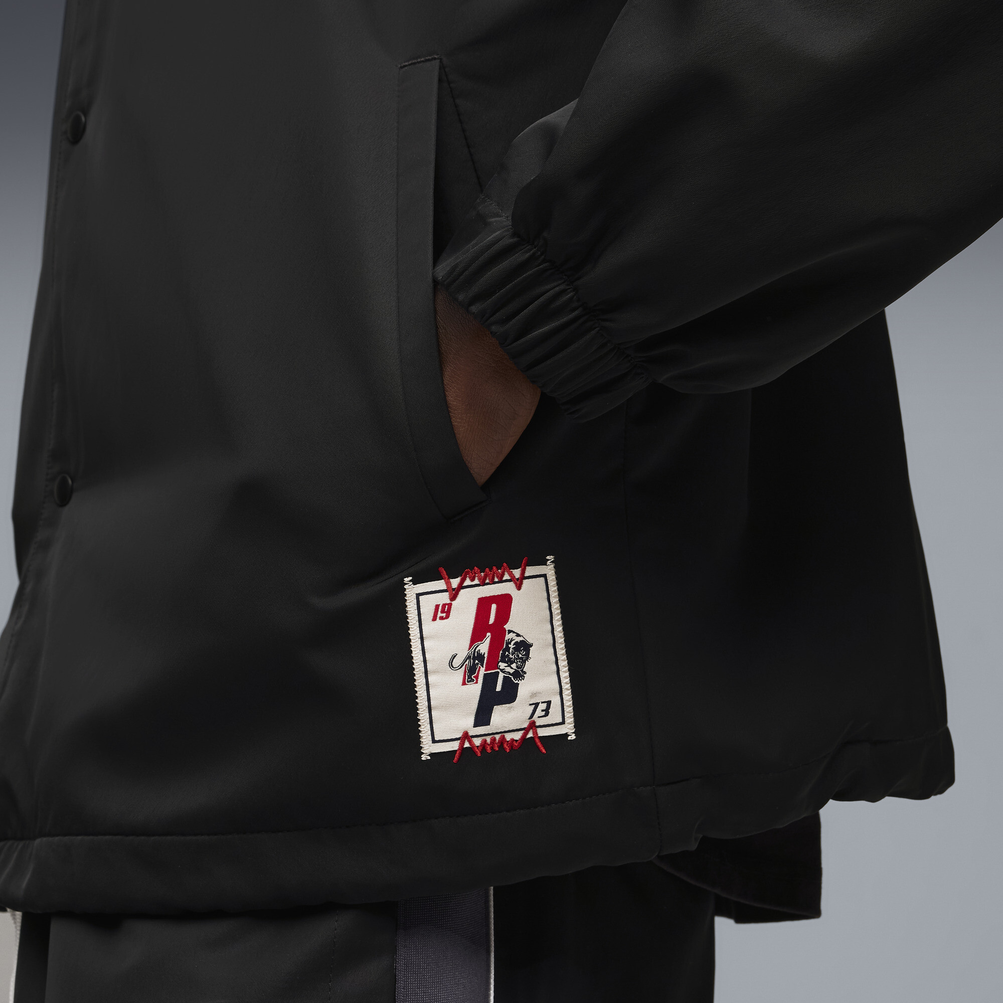 PUMA x REPRESENT Coaches jack voor Heren, Zwart, Maat M thumbnail 5