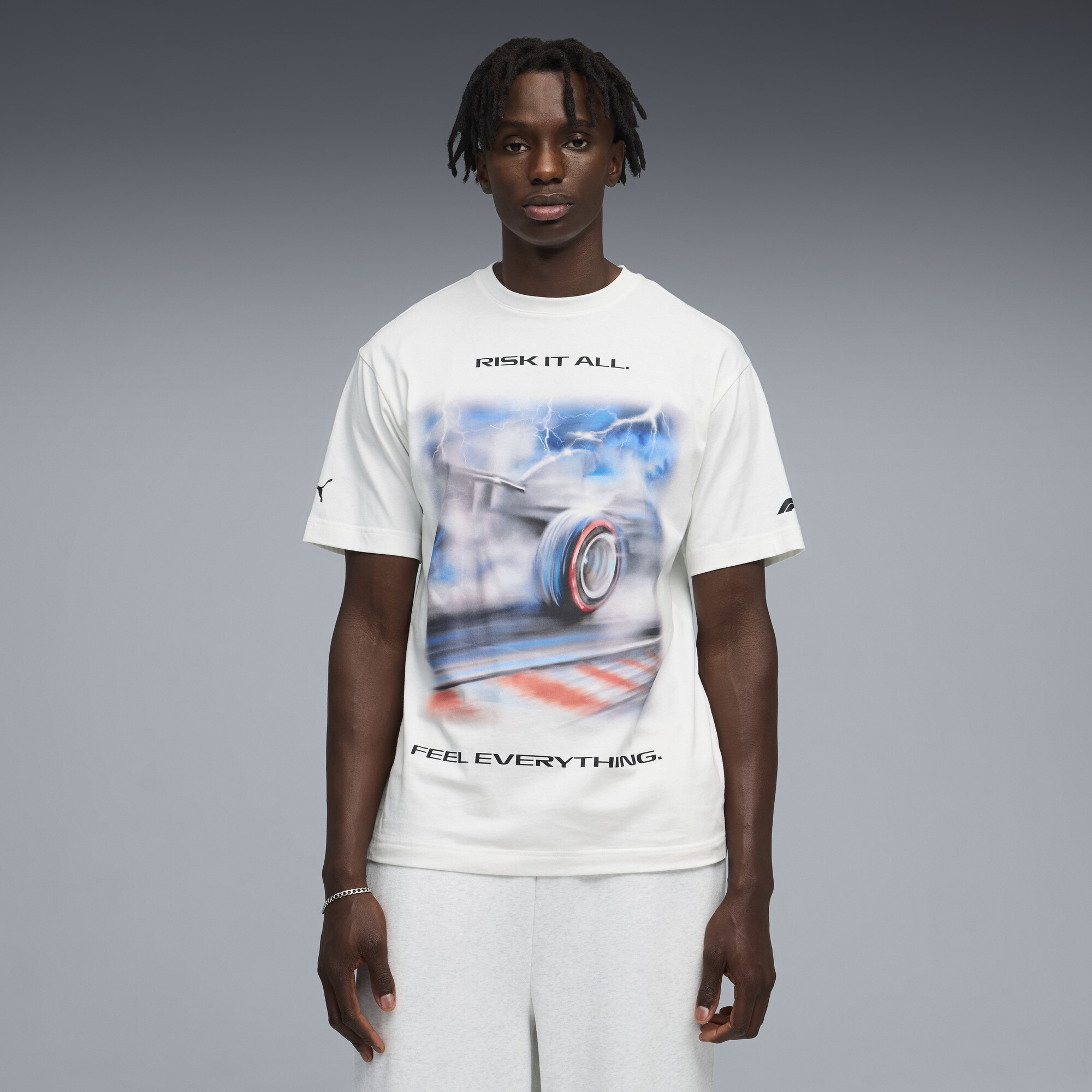 PUMA F1® Tyre Relaxed T-shirt voor Heren, Wit, Maat XS thumbnail 4