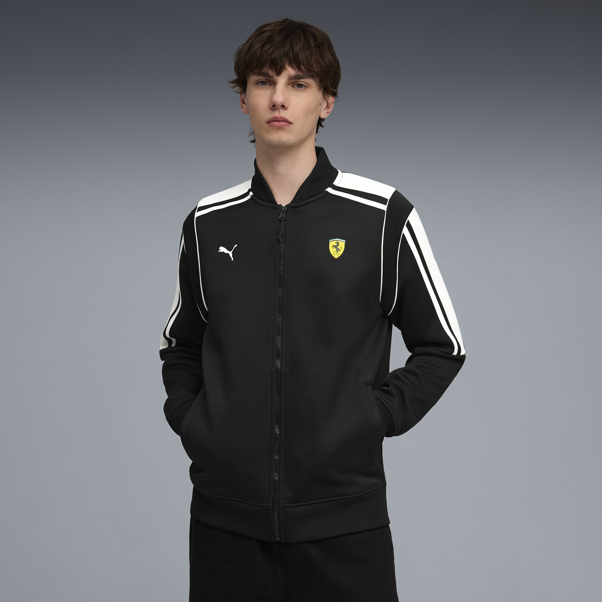 PUMA Scuderia Ferrari MT7 trainingsjack voor Heren, Zwart, Maat XS thumbnail 4