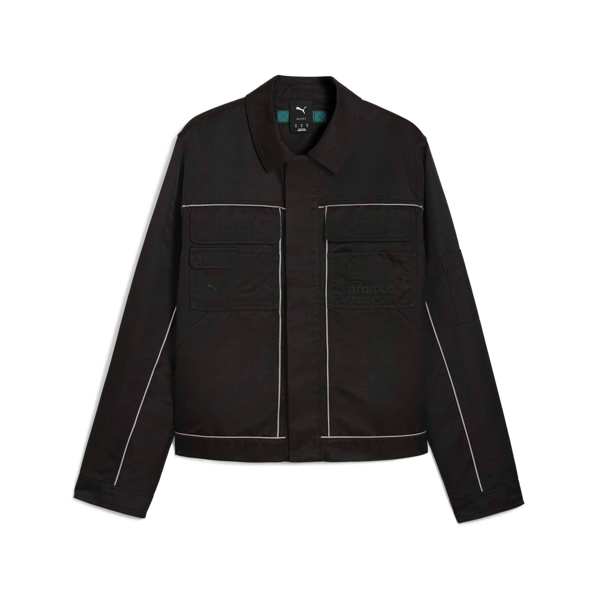 PUMA x ASTON MARTIN ARAMCO F1Â® TEAM jack met volledige rits voor Heren, Zwart, Maat XS thumbnail 3