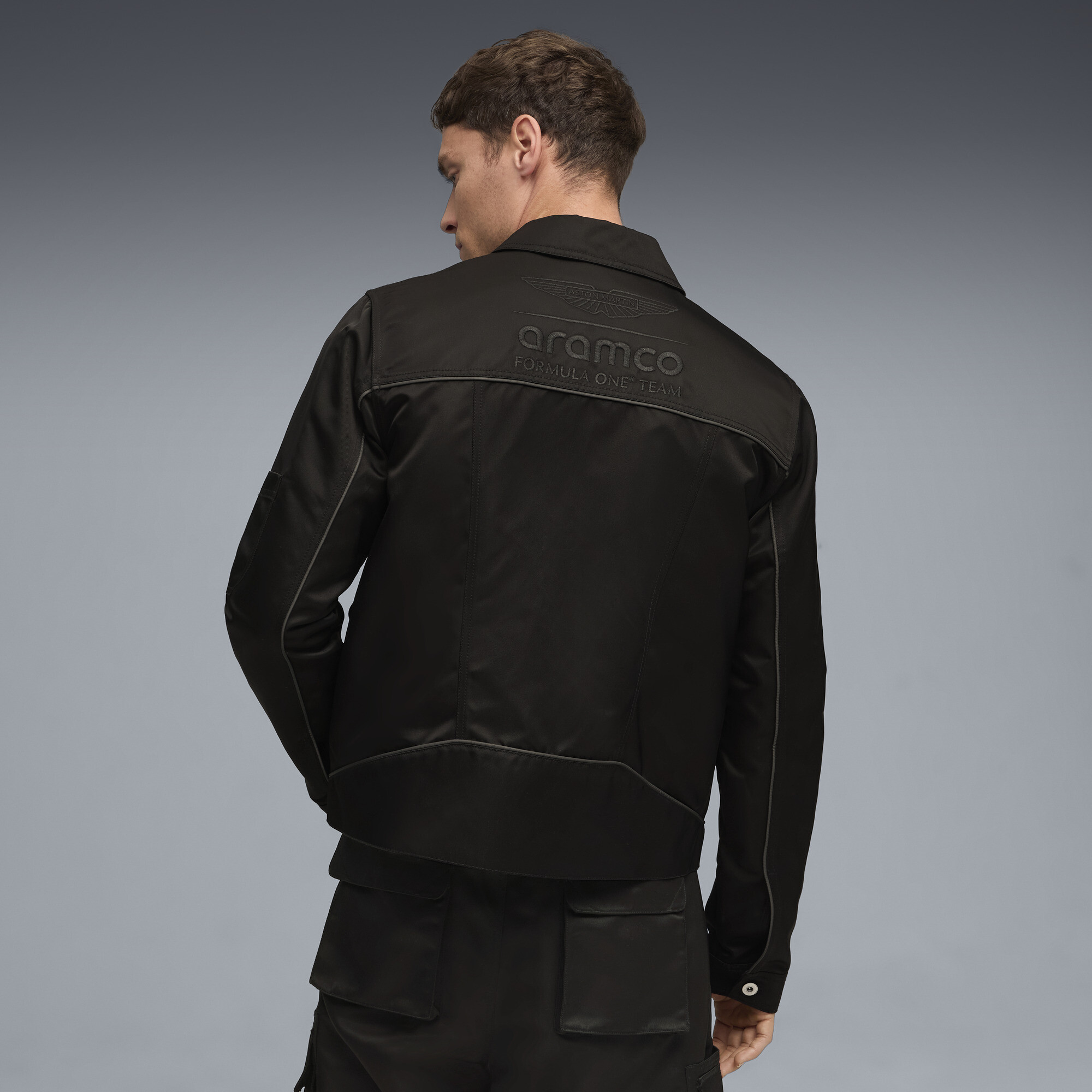 PUMA x ASTON MARTIN ARAMCO F1Â® TEAM jack met volledige rits voor Heren, Zwart, Maat XS thumbnail 5