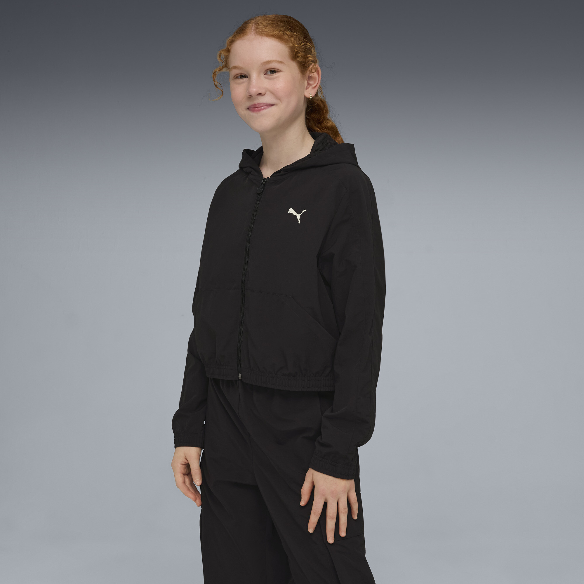 PUMA Luminous Cloud T7 Big Kids' Track Jacket in Black, Size S
