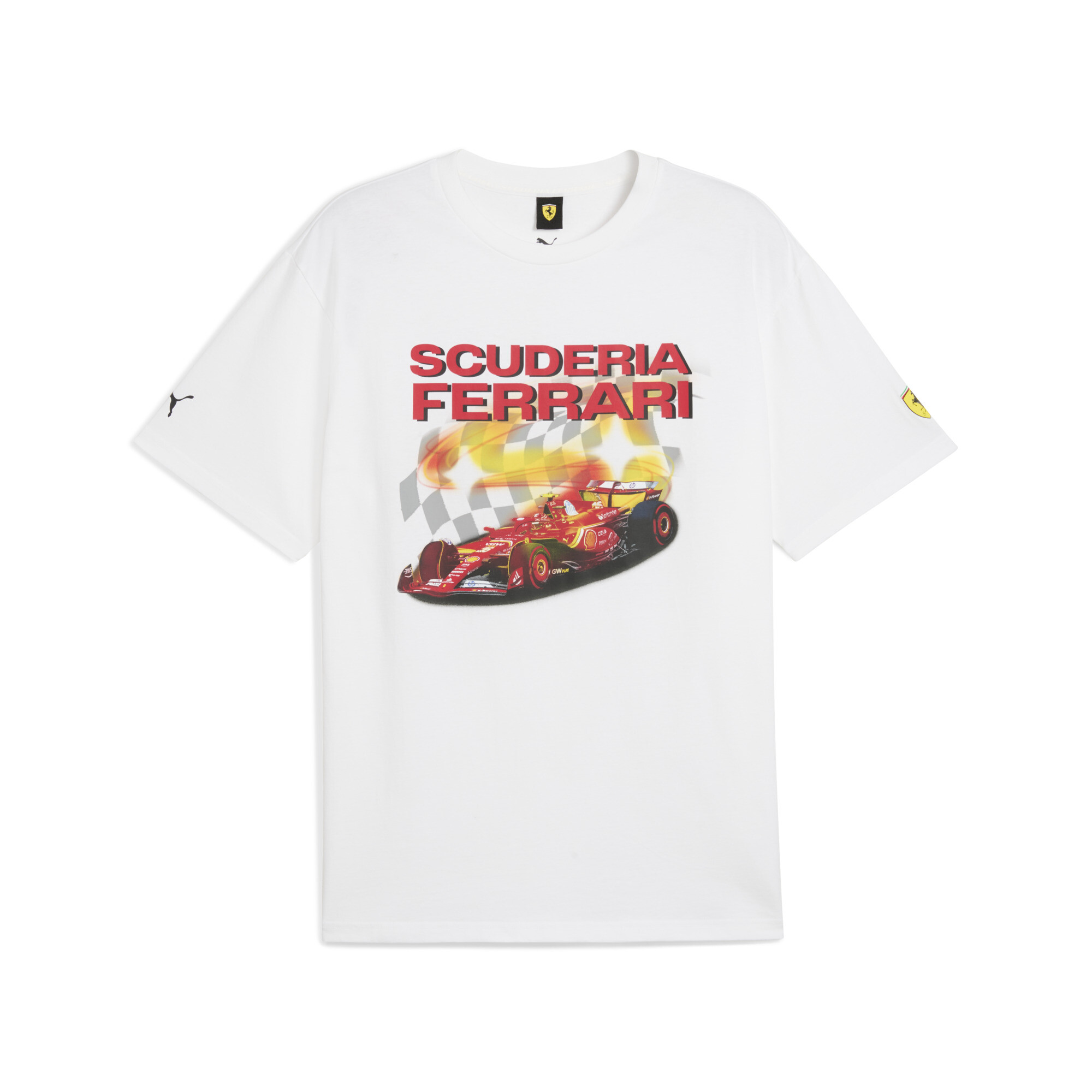 PUMA Scuderia Ferrari Las Vegas Men's Motorsport T-Shirt in White, Size M
