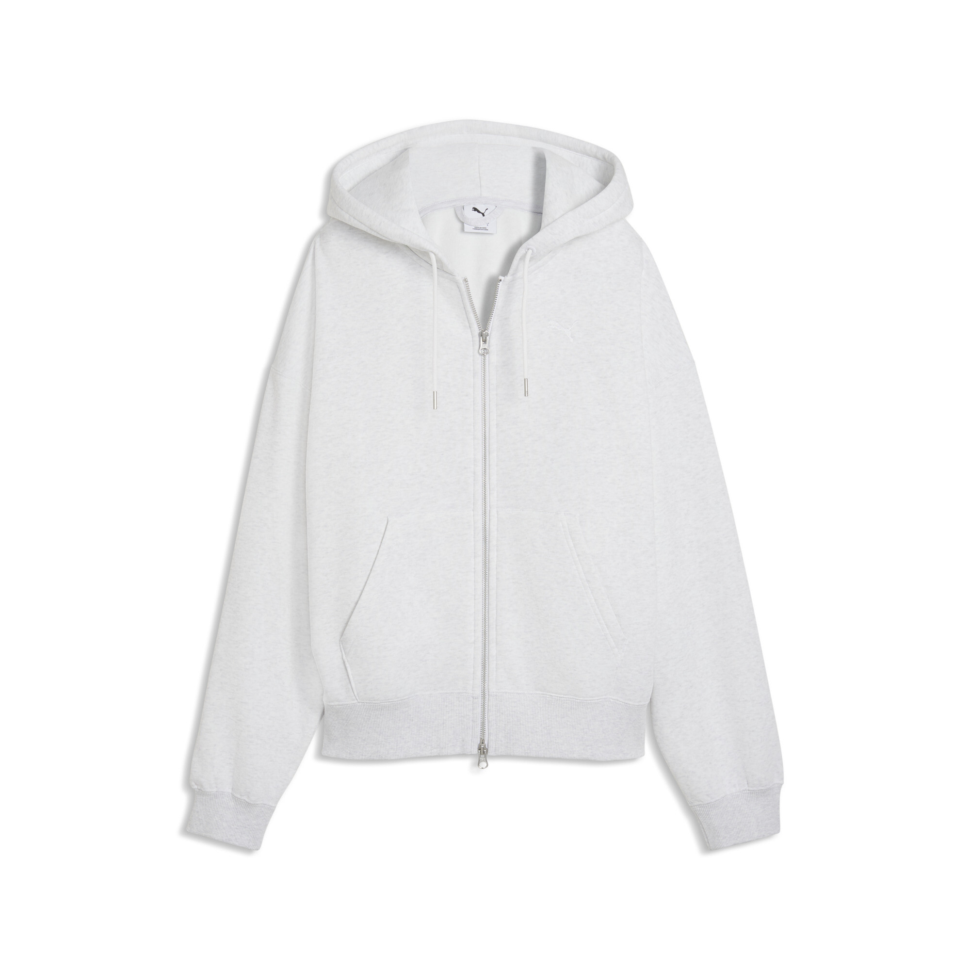 PUMA Essentials Oversized hoodie van fleece met rits voor Dames, Wit, Maat XL thumbnail 3