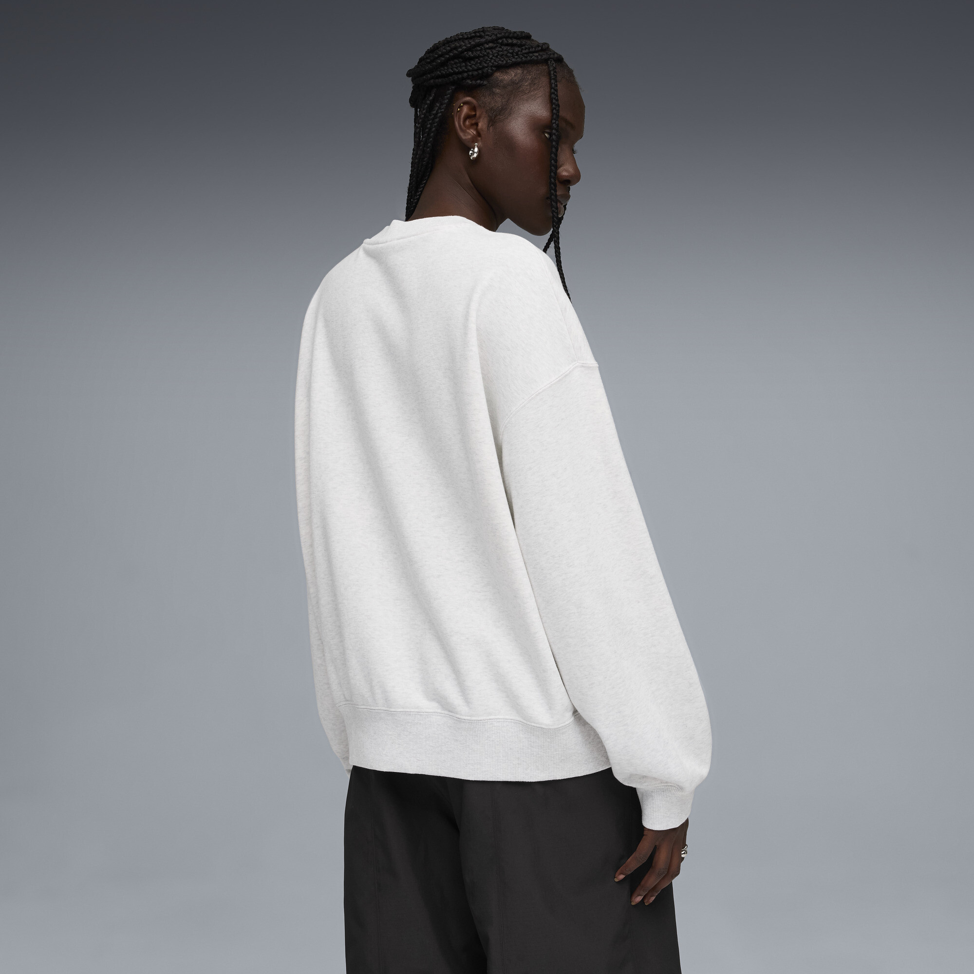 PUMA Wardrobe Essentials oversized sweatshirt voor Dames, Wit, Maat L thumbnail 5