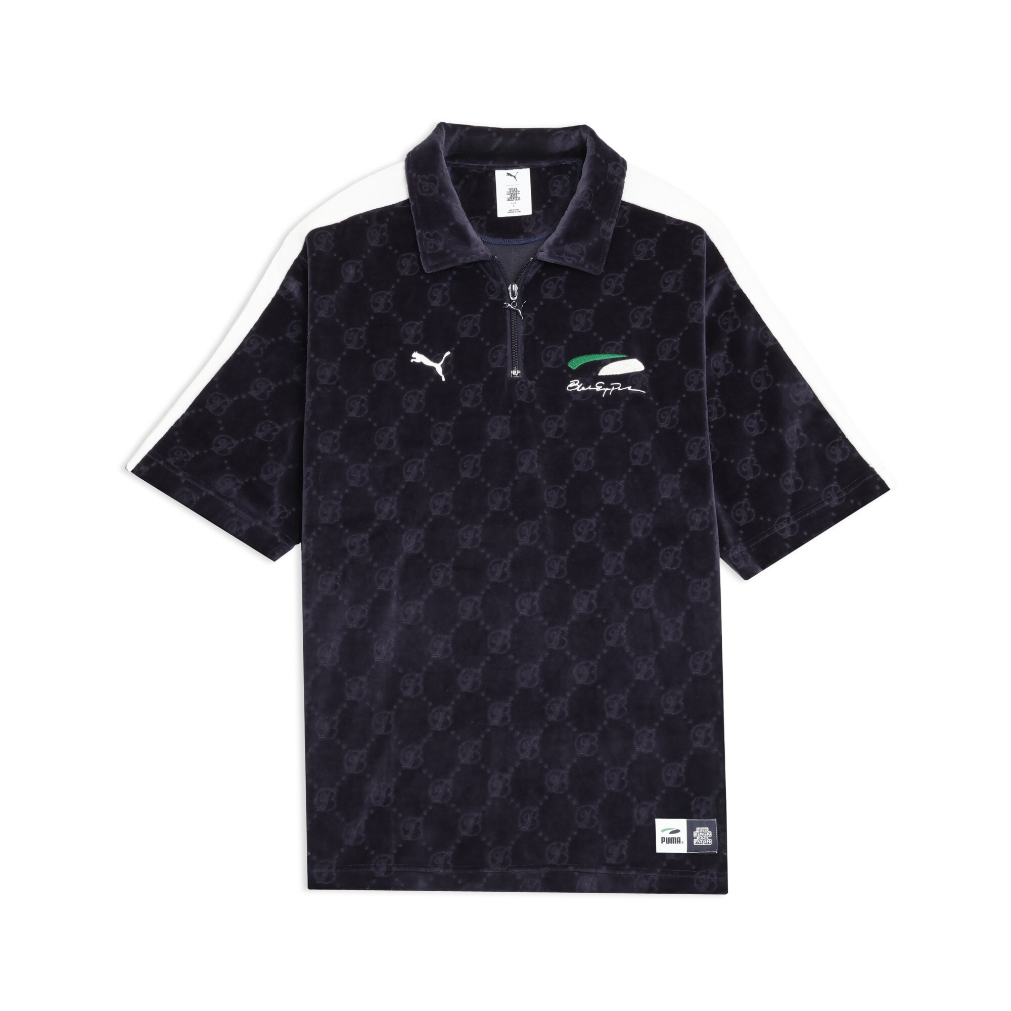 メンズ PUMA x BlackEyePatch OVAL ロゴ モノグラム ベロア 半袖 トップ