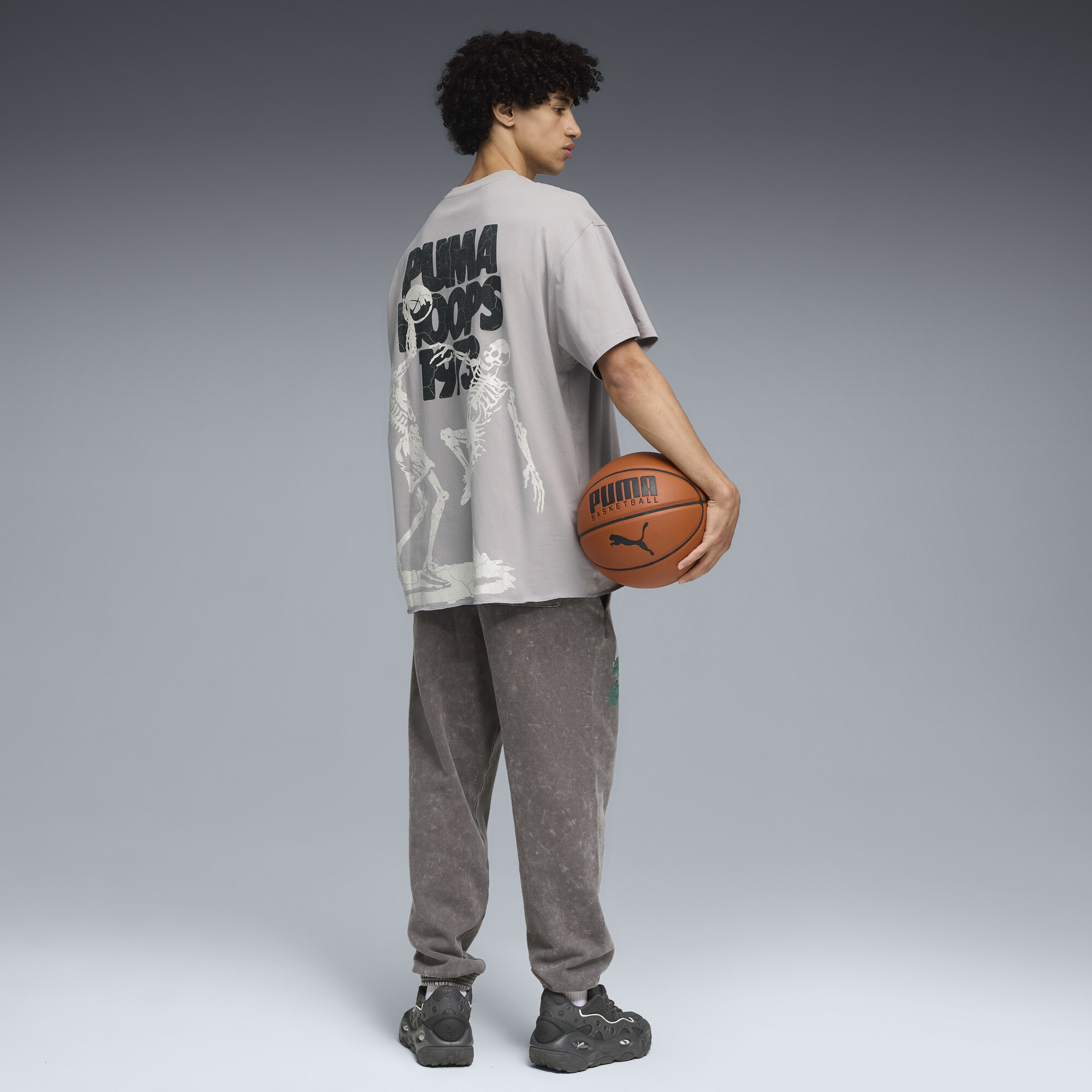 PUMA Hoopocalypse uniseks basketbal-T-shirt II, Grijs, Maat 3XL thumbnail 4