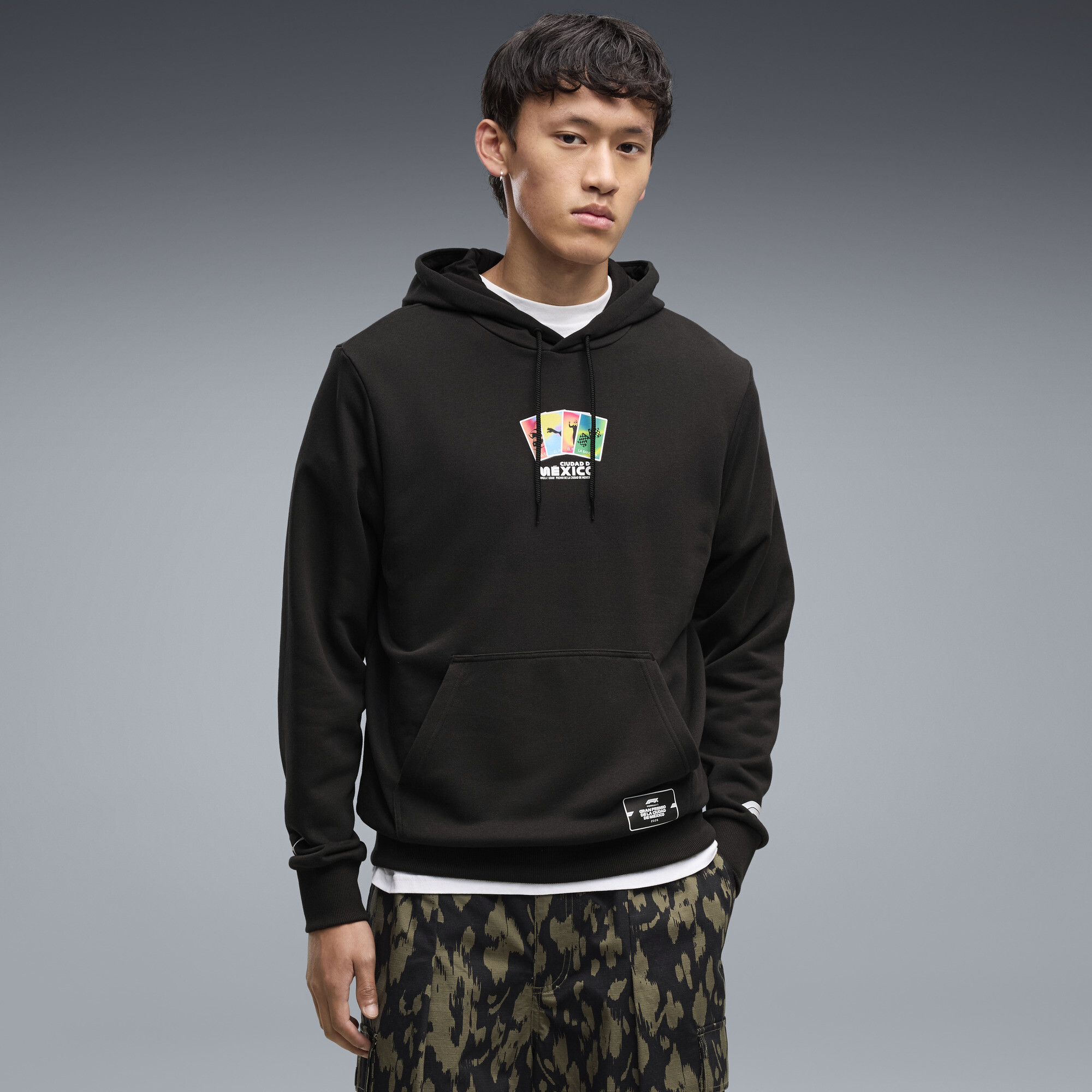 Novelty Puma Mens Long Sleeve Fleece Hoodie, X-large, Black