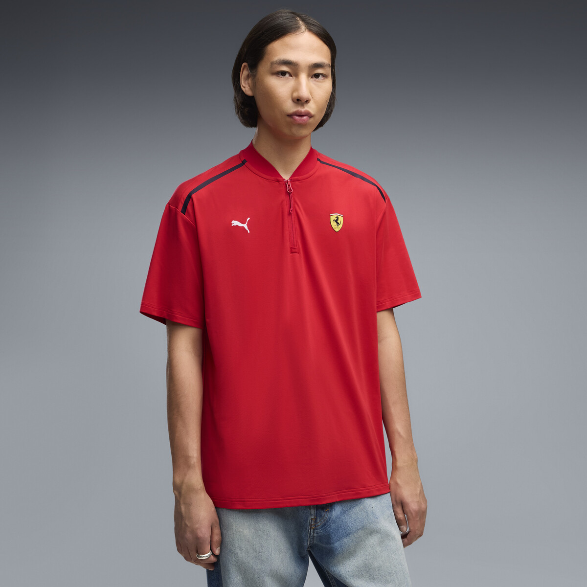 Scuderia Ferrari Premium CLOUDSPUN Relaxed Polo Men in Rosso Corsa by PUMA, Medium