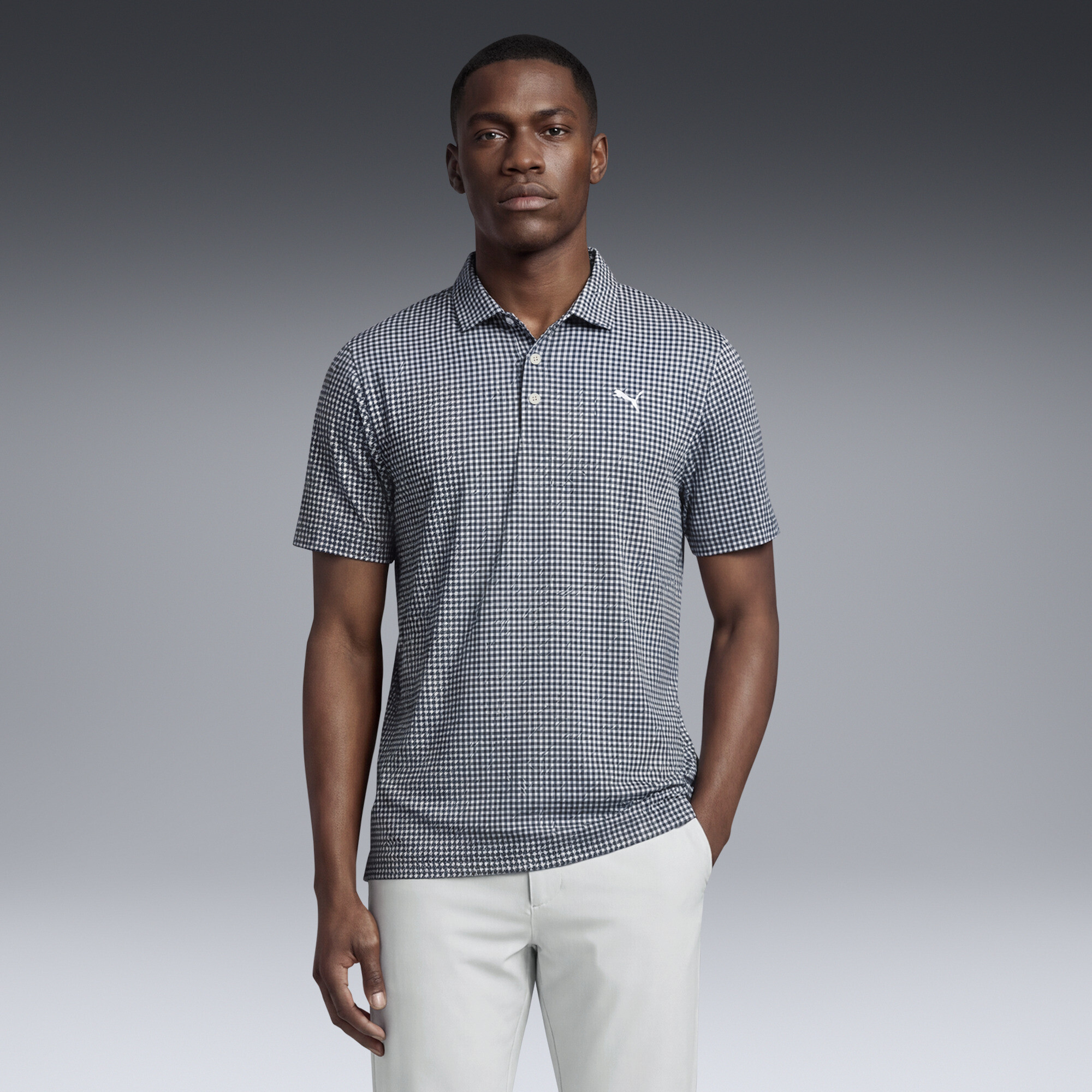 PUMA Polo de golf Mono Check CLOUDSPUN Homme Vêtements