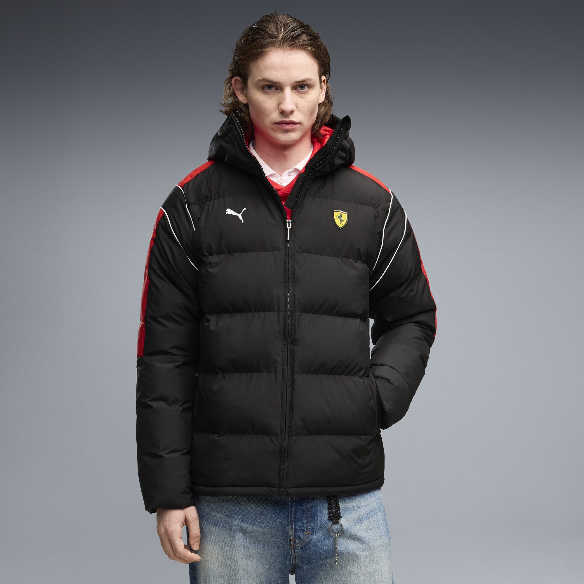 PUMA Ferrari MT7 ECOLITE pufferjack voor Heren, Zwart, Maat S