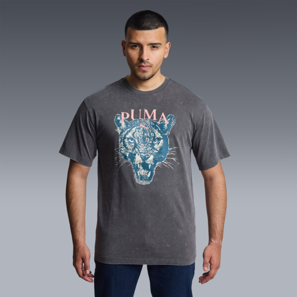 Remera PUMA estampada Downtown II para Hombre En Shadow Gris