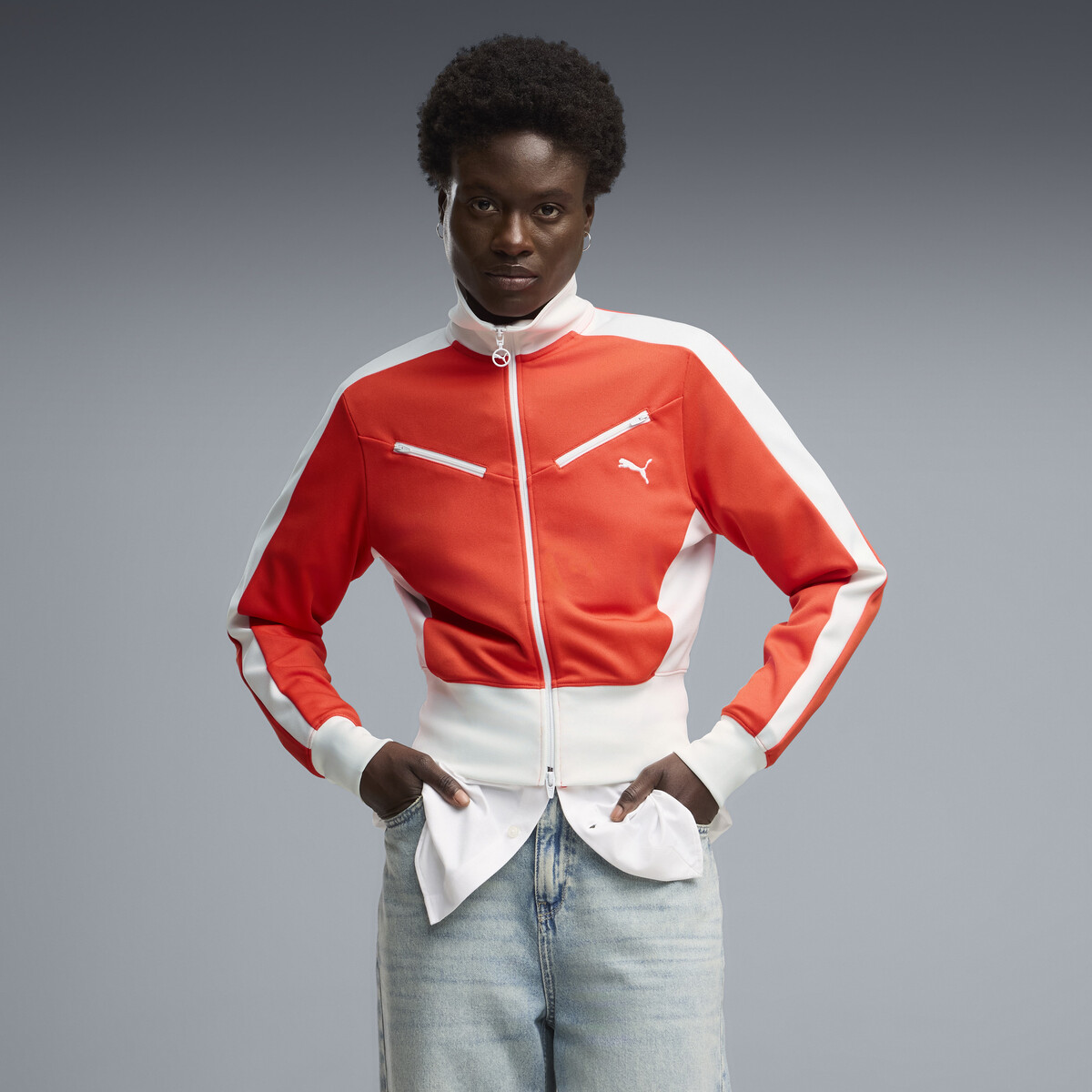 T7 Retro Track Jacket Women in Red Flash by PUMA, Large